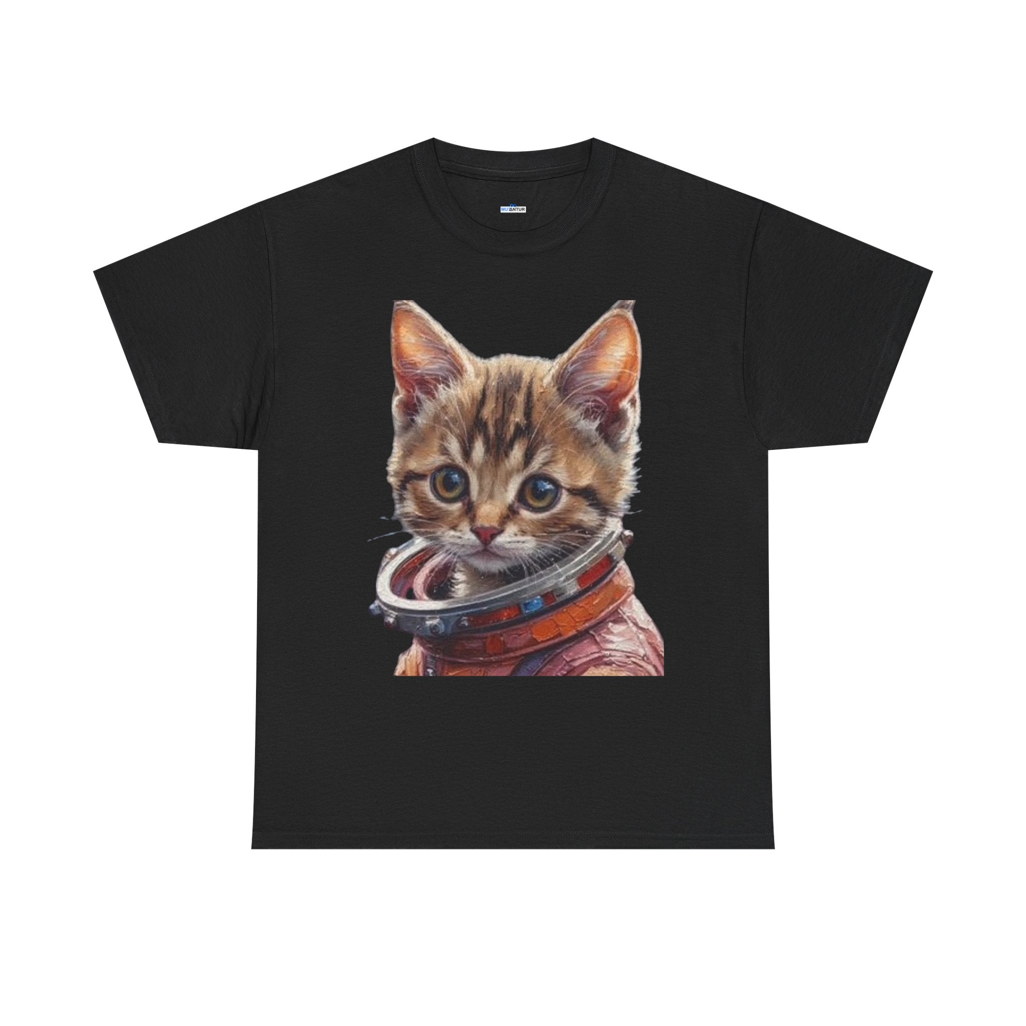 Astronaut Kitty Unisex Heavy Cotton Tee, Cute Cat Shirt, Animal lover gift, Space themed apparel, Funny cat t-shirt, Unique cat design