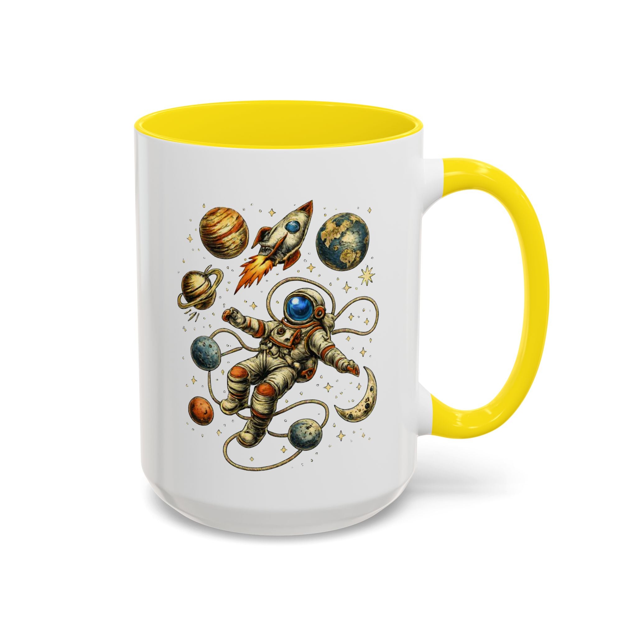 Astronaut in Space Coffee Mug | Rocket Planets Solar System
