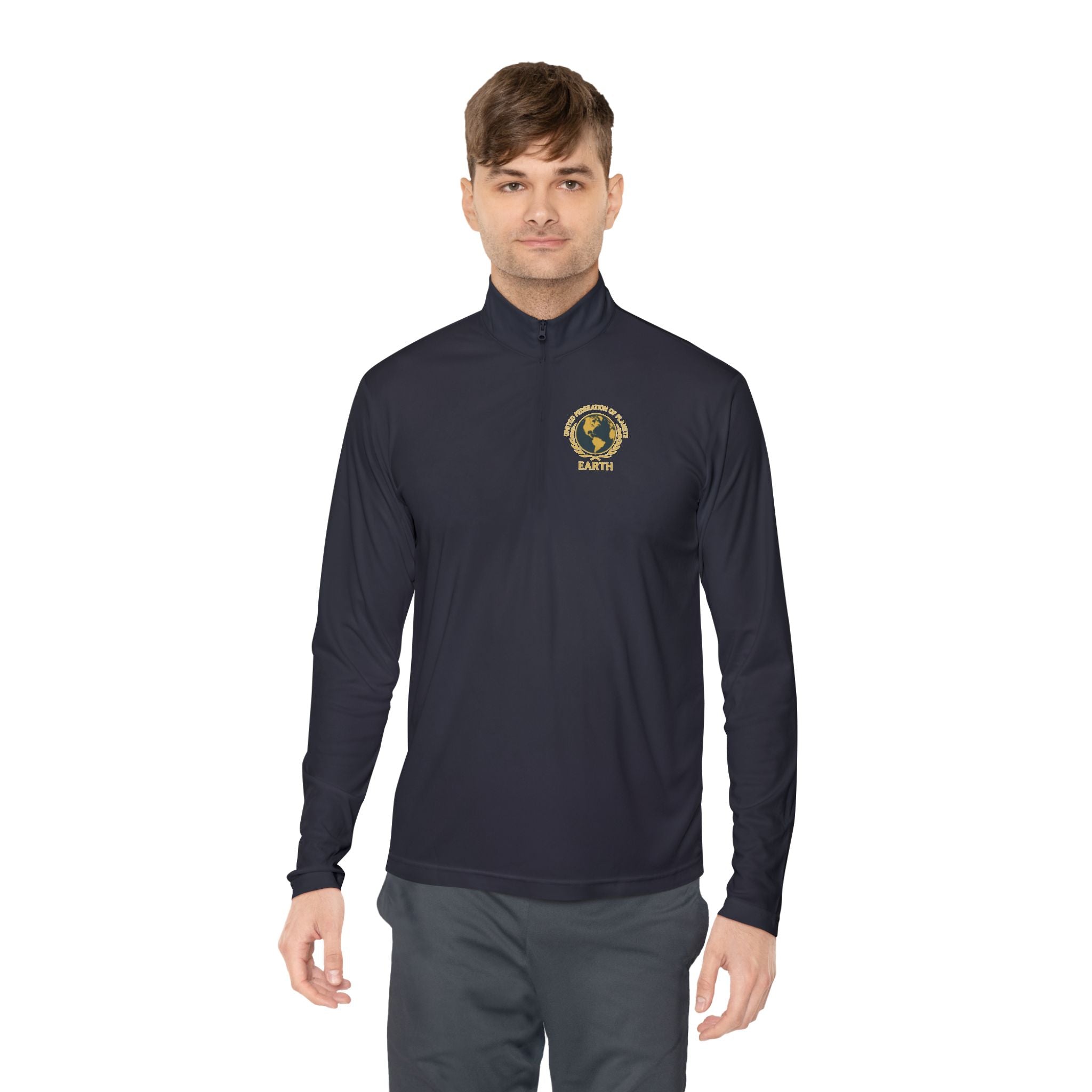Star Trek United Federation of Planets Unisex Quarter-Zip Pullover - Comfortable, Stylish Outerwear for Outdoor Adventures, Casual Wear,