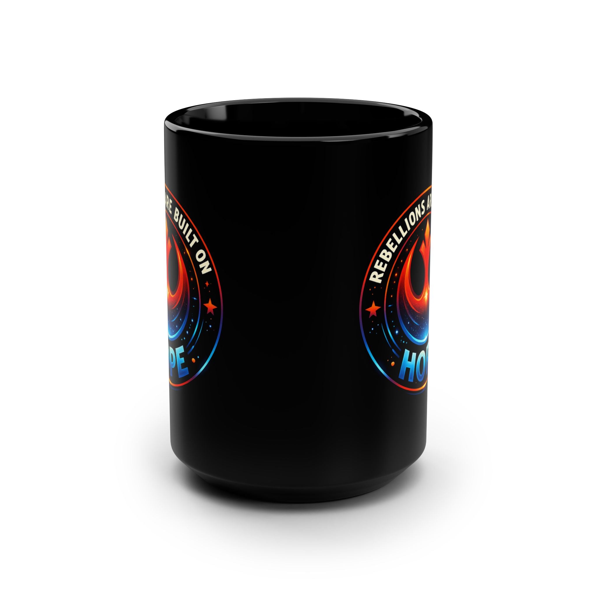 Rebellions Are Built on Hope Emblem Hope Mug | Black Ceramic Mug