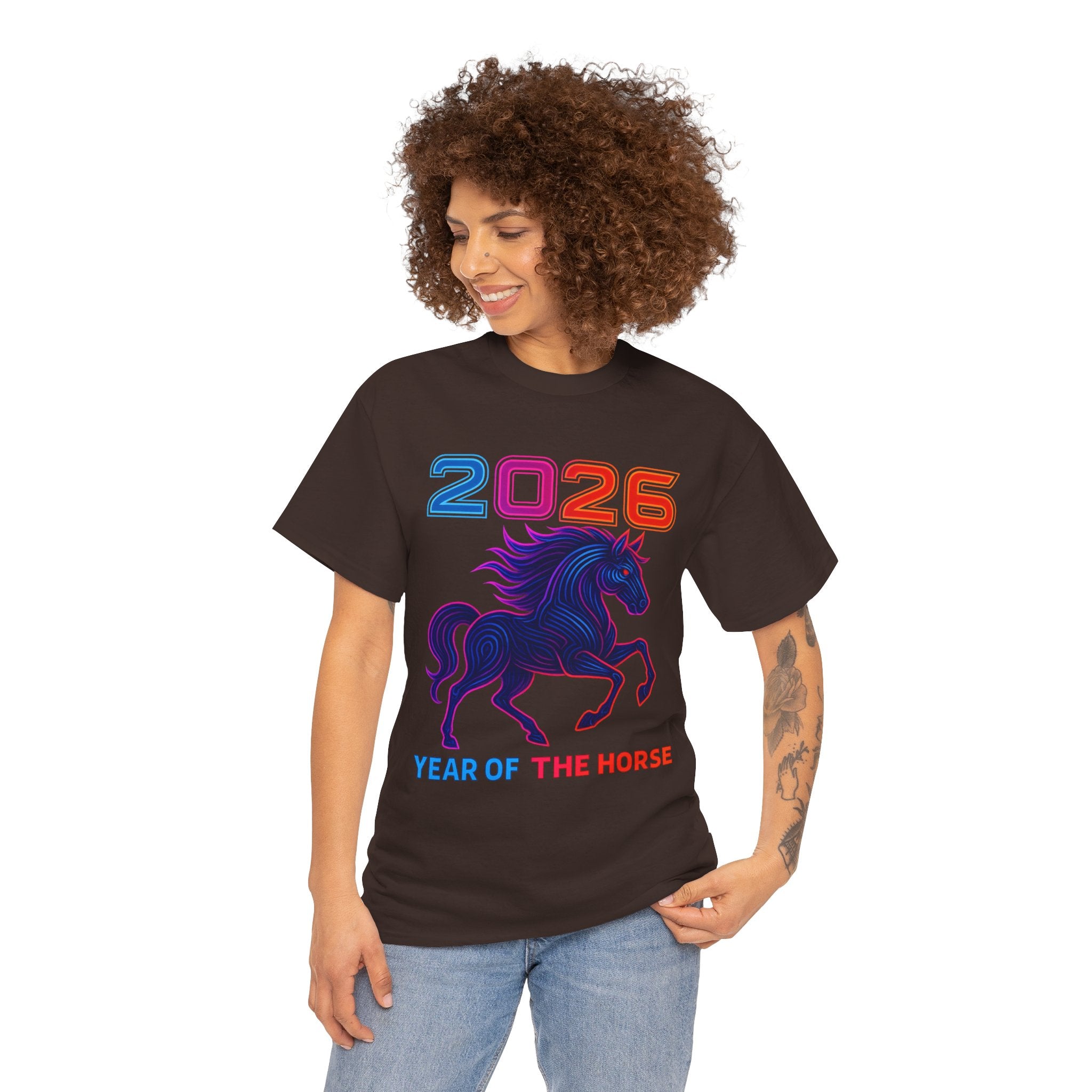 2026 Year of the Horse T-Shirt | Neon Stallion Graphic Tee