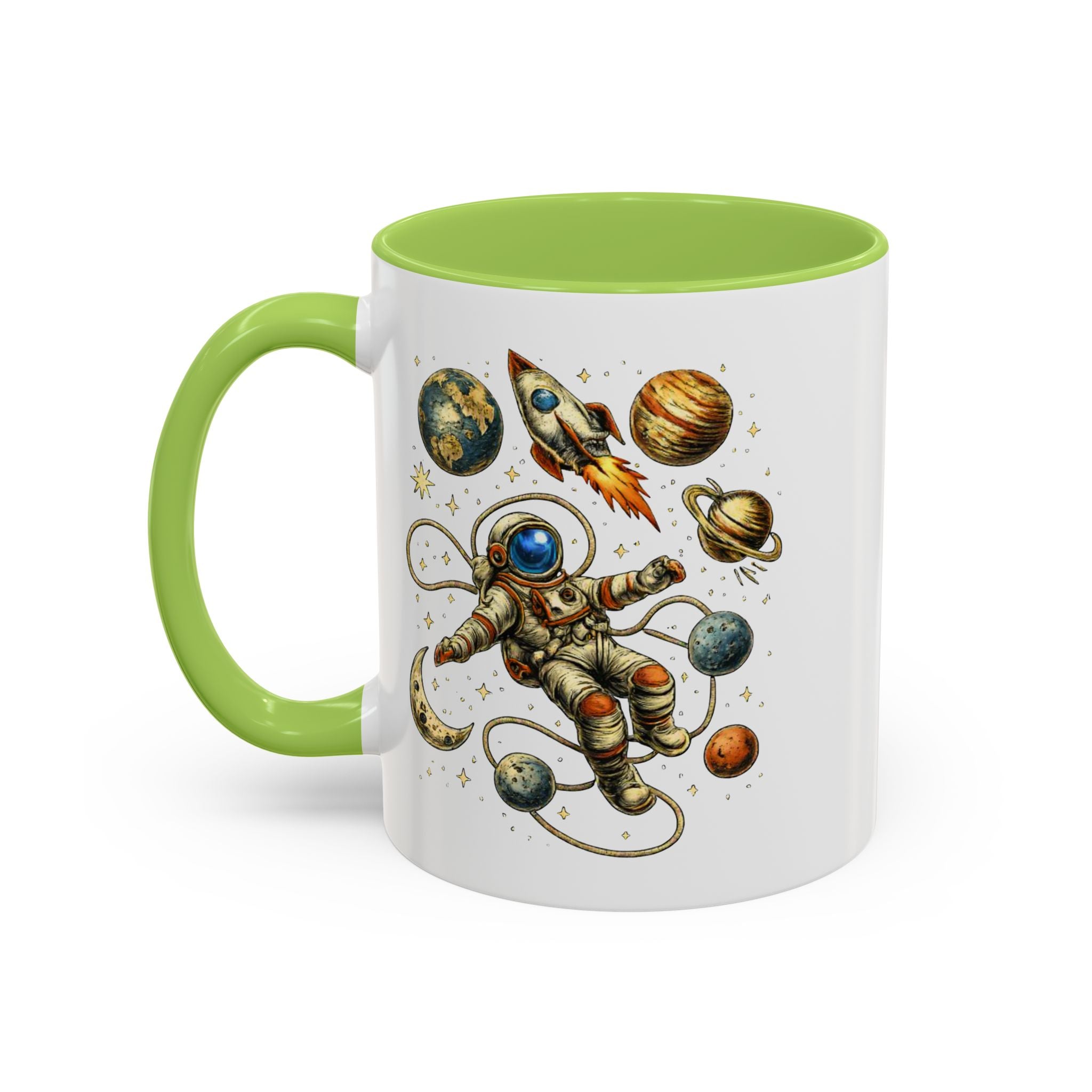 Astronaut in Space Coffee Mug | Rocket Planets Solar System