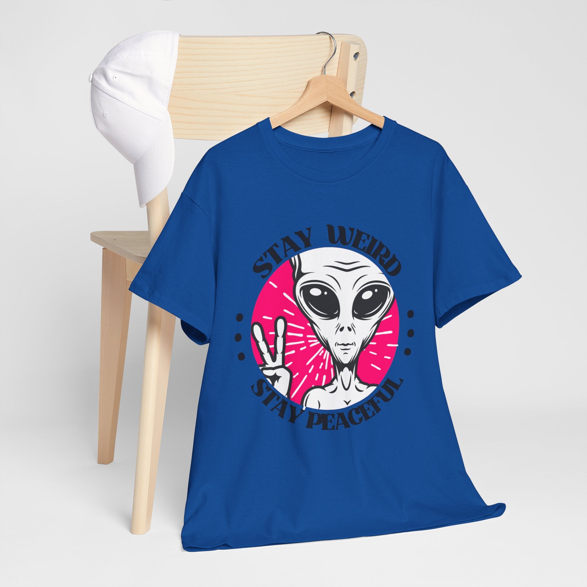 Stay Weird Stay Peaceful -Galaxy Vibes Unisex Tee -  Alien Tee, Sci-Fi Fashion