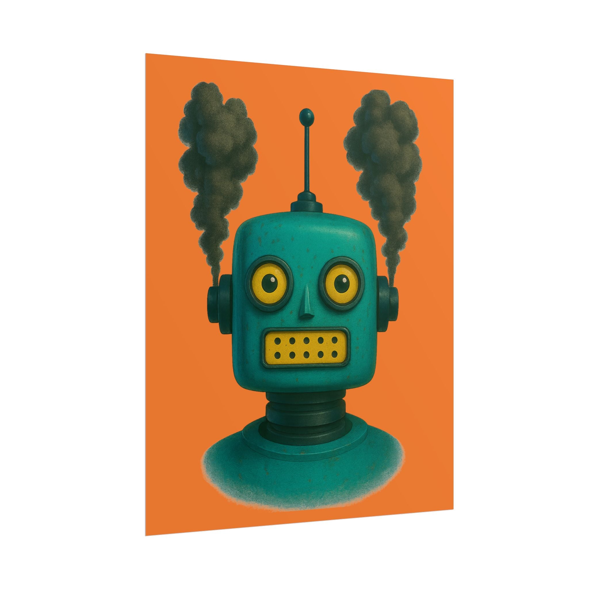 Whimsical Robot Art Print, Fun Wall Art for Kids' Rooms, Playful Home Decor, Unique Gift for Tech Lovers, Colorful Poster