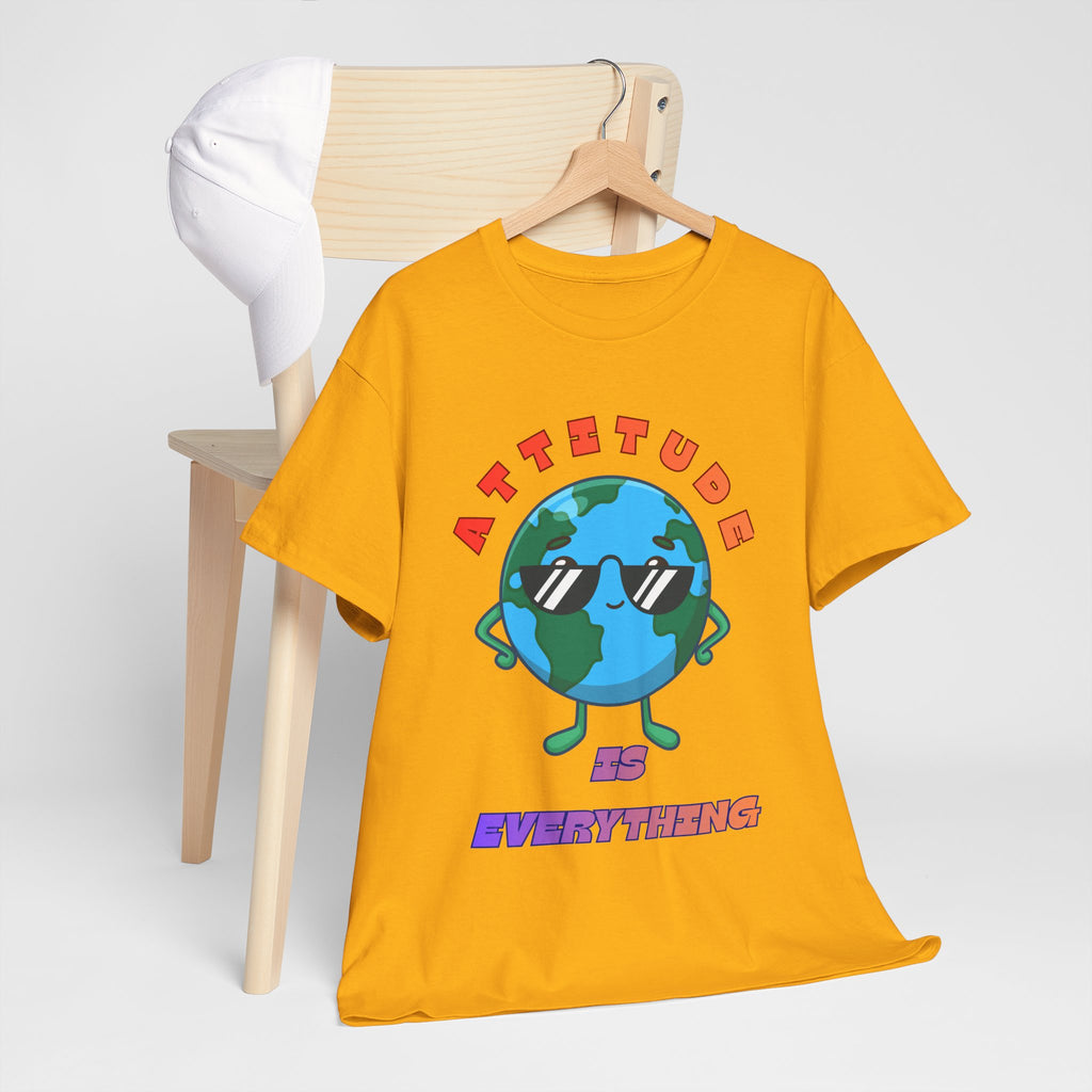 Attitude Is Everything Earth Character T-Shirt | Cute Planet Graphic Tee