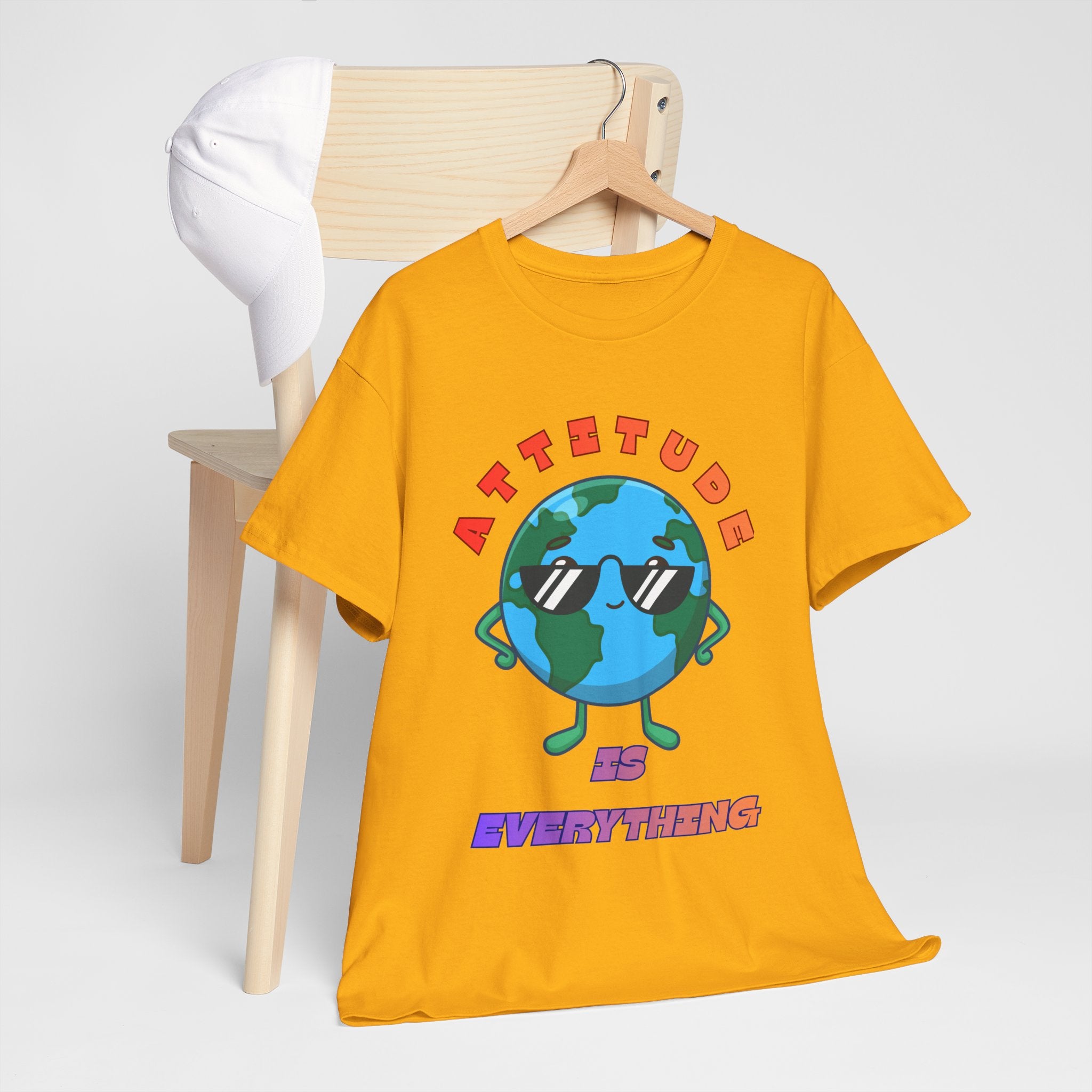Attitude Is Everything Earth Character T-Shirt | Cute Planet Graphic Tee