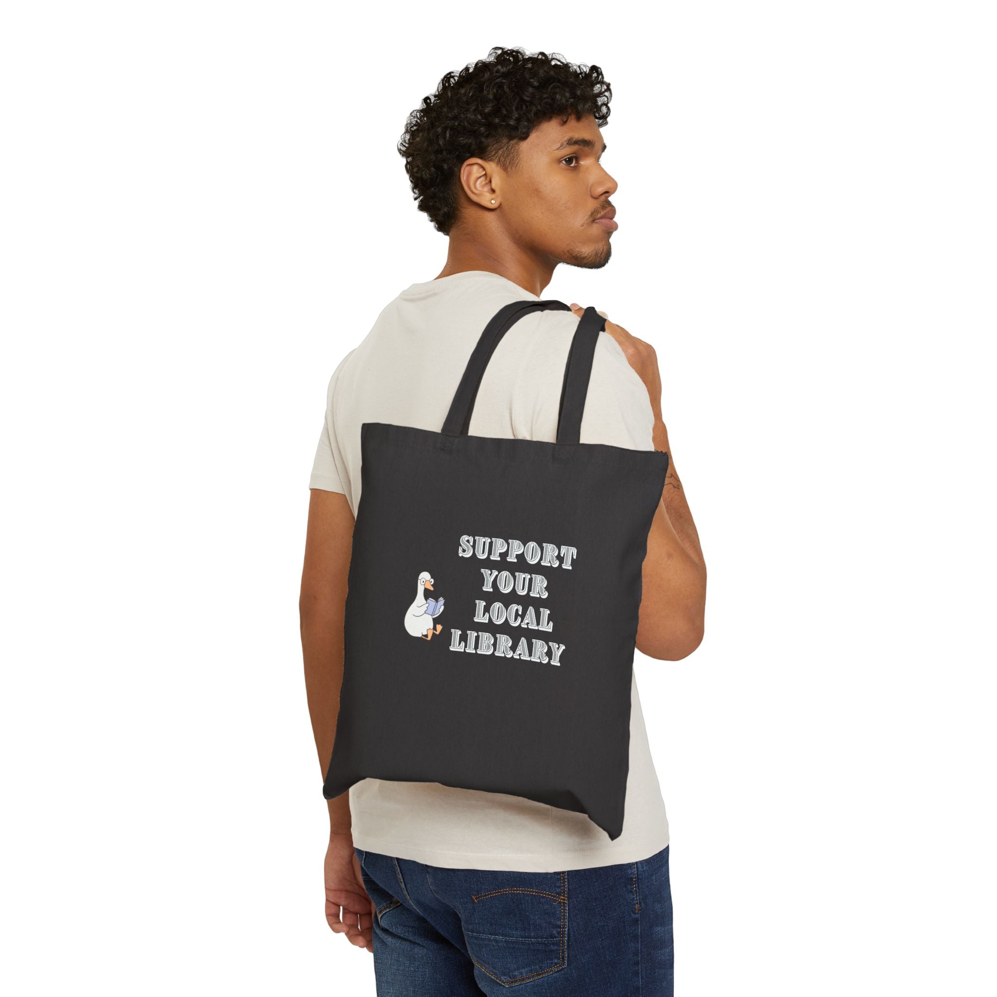 Support Your Local Library Canvas Book Tote Bag