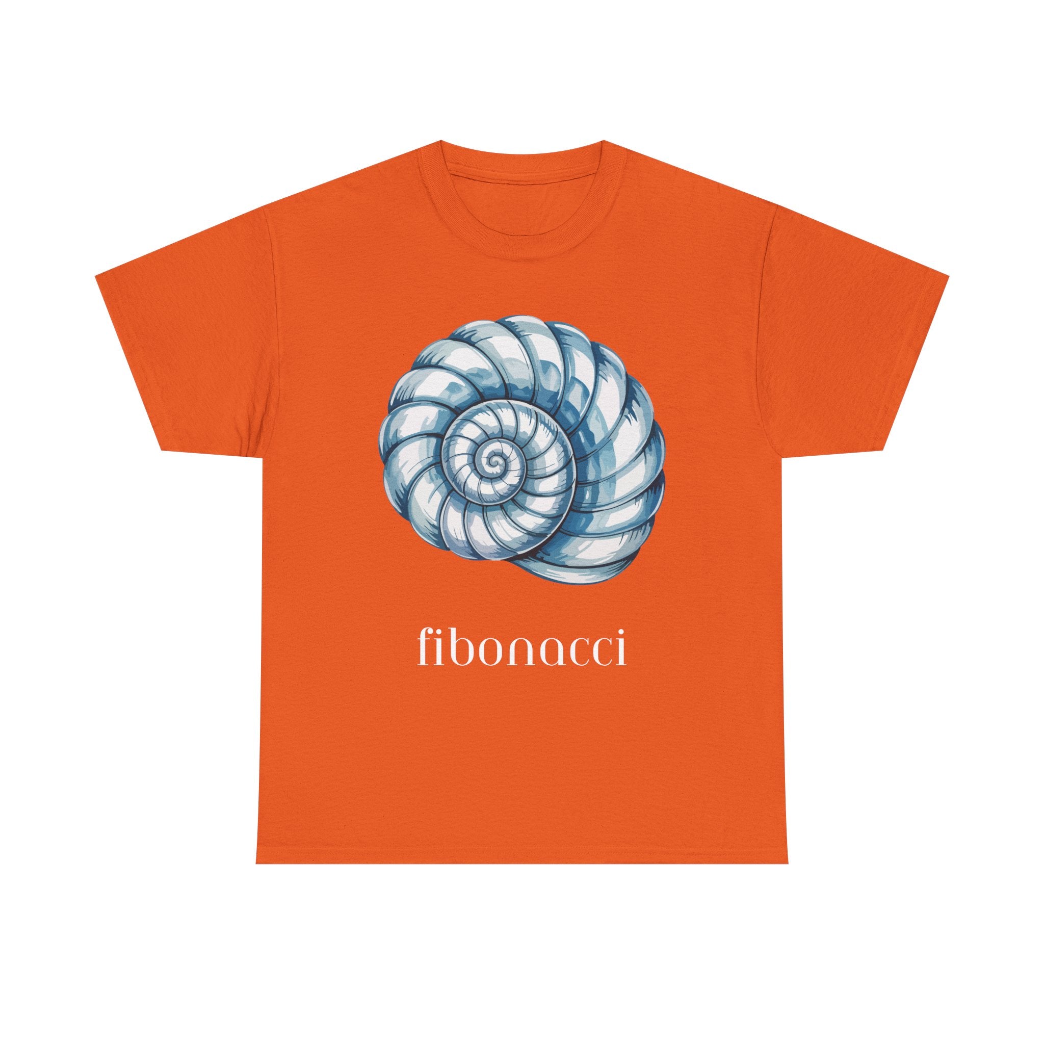 Fibonacci Spiral Tee, Unisex Heavy Cotton Shirt