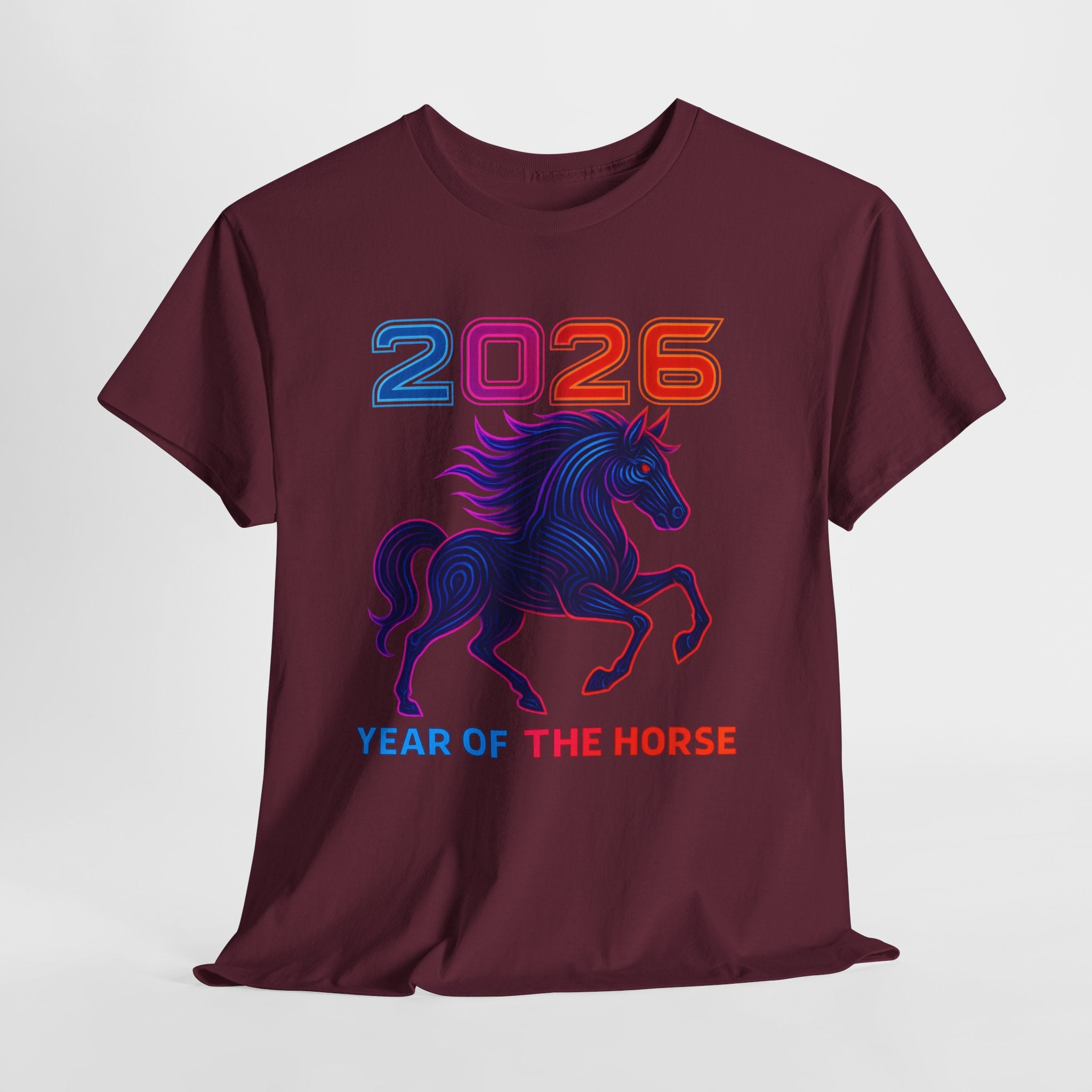 2026 Year of the Horse T-Shirt | Neon Stallion Graphic Tee