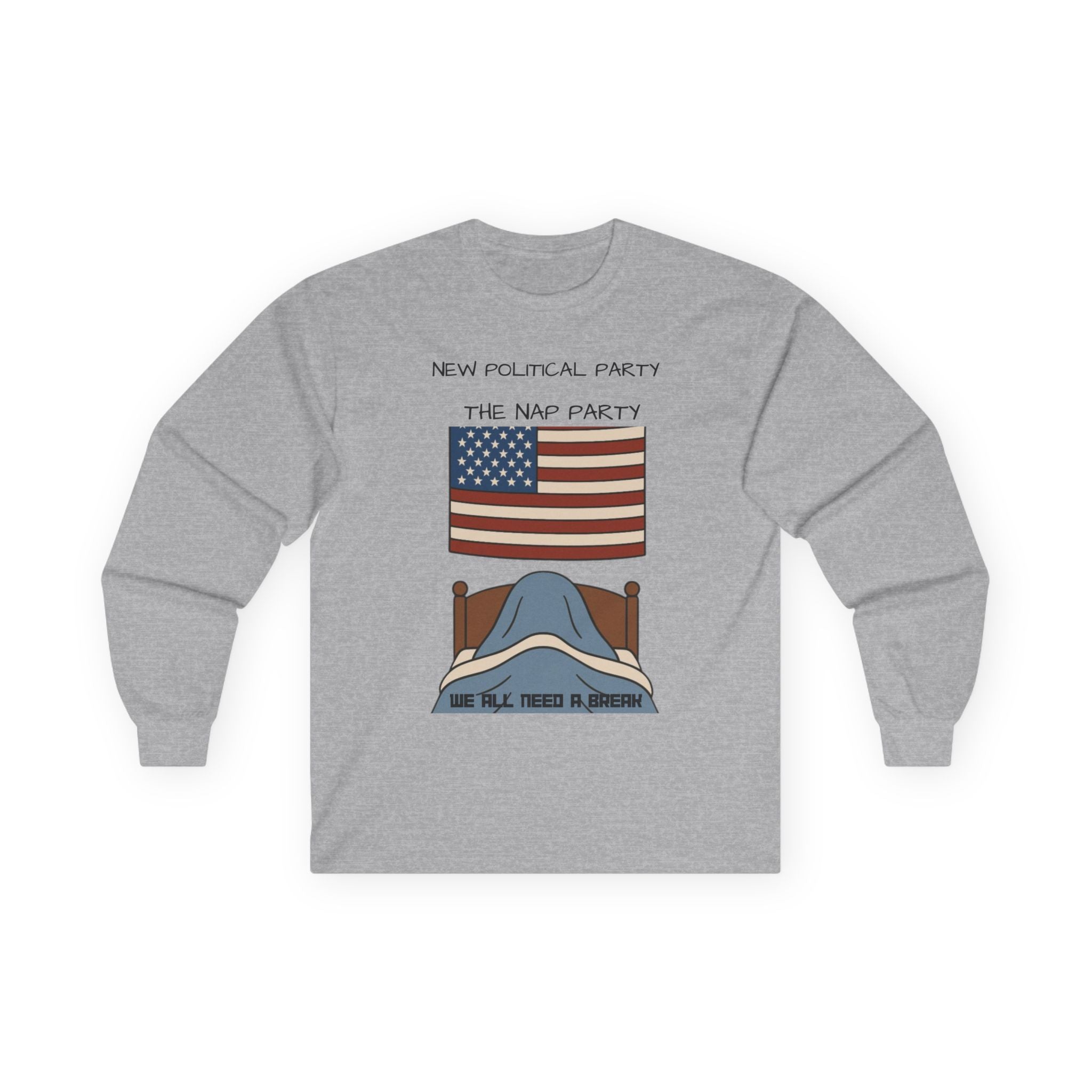 Nap Party Long Sleeve Tee, Unisex Cotton Shirt, Funny Political Humor