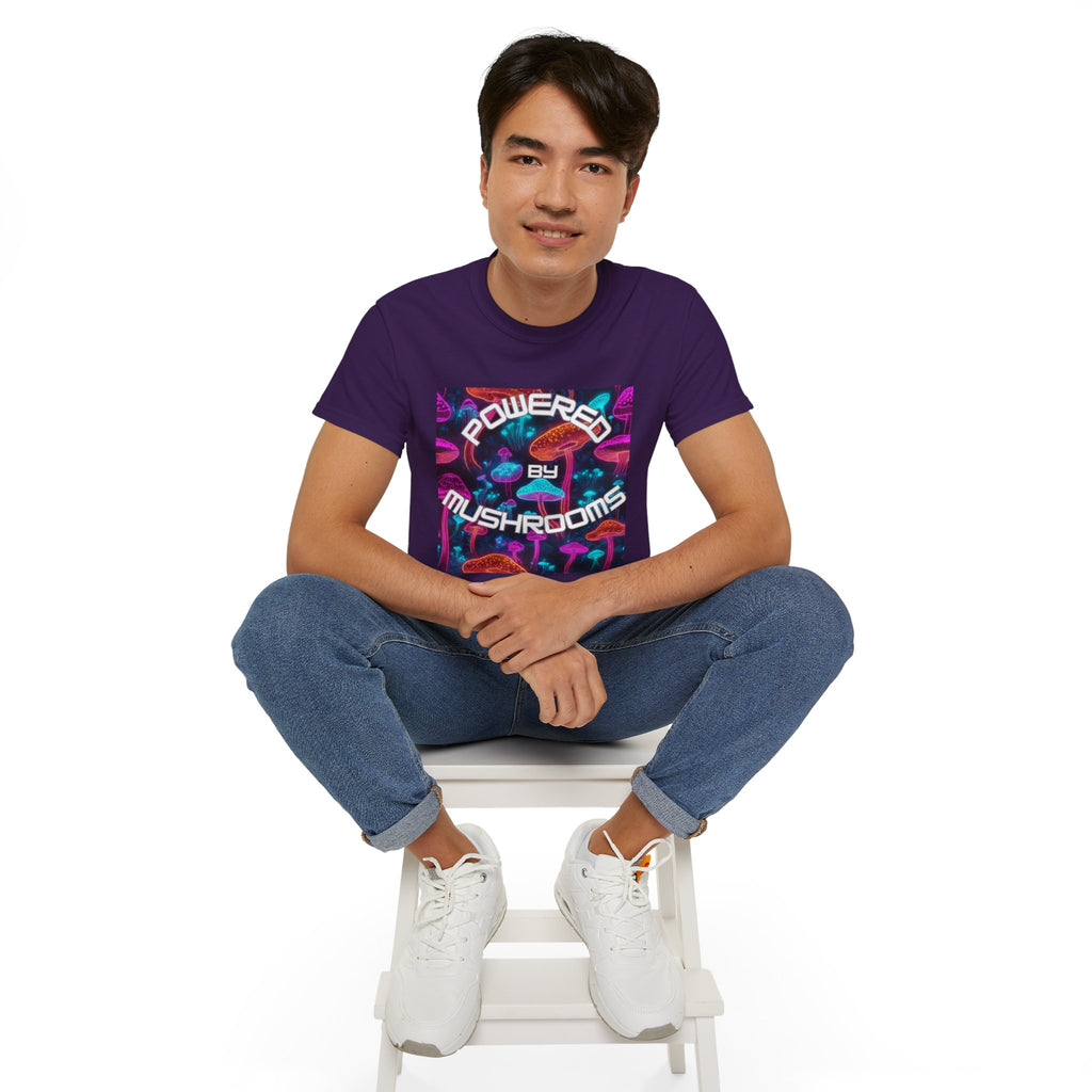 Powered by Mushrooms Funky Unisex Graphic Shirt