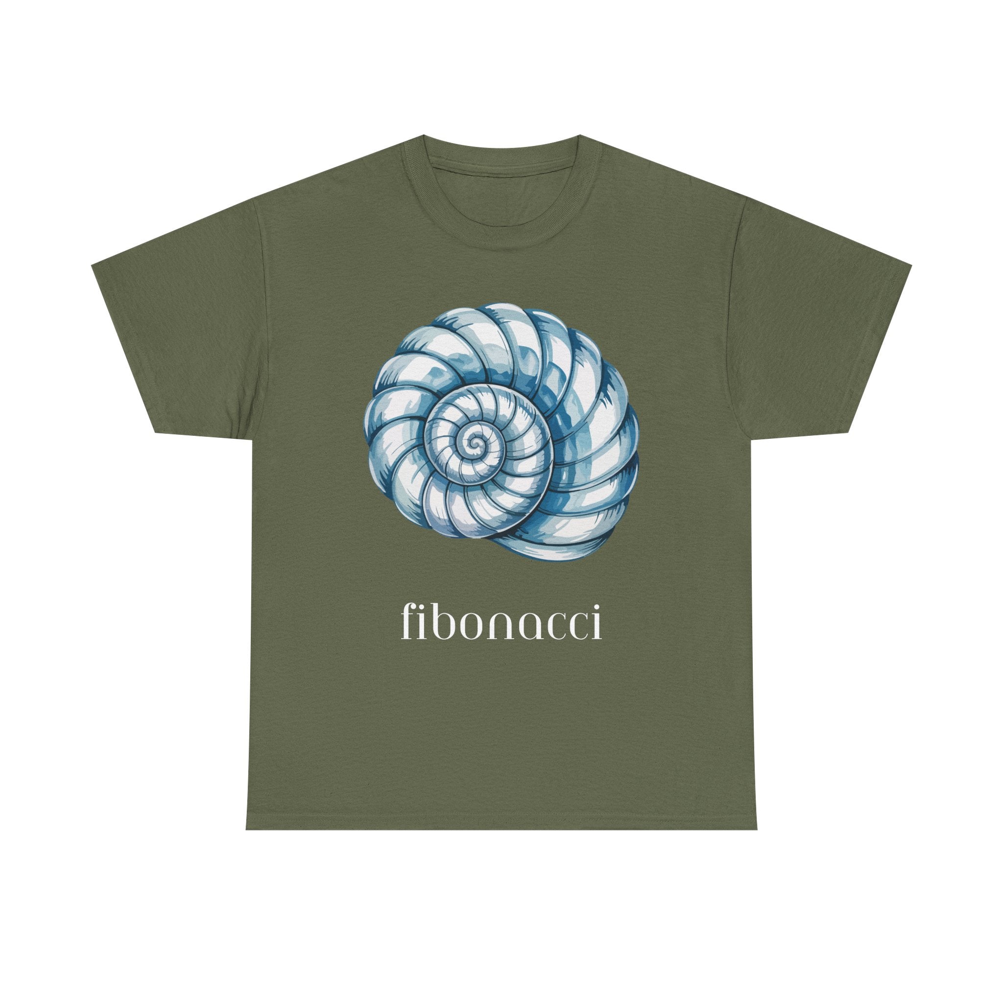 Fibonacci Spiral Tee, Unisex Heavy Cotton Shirt
