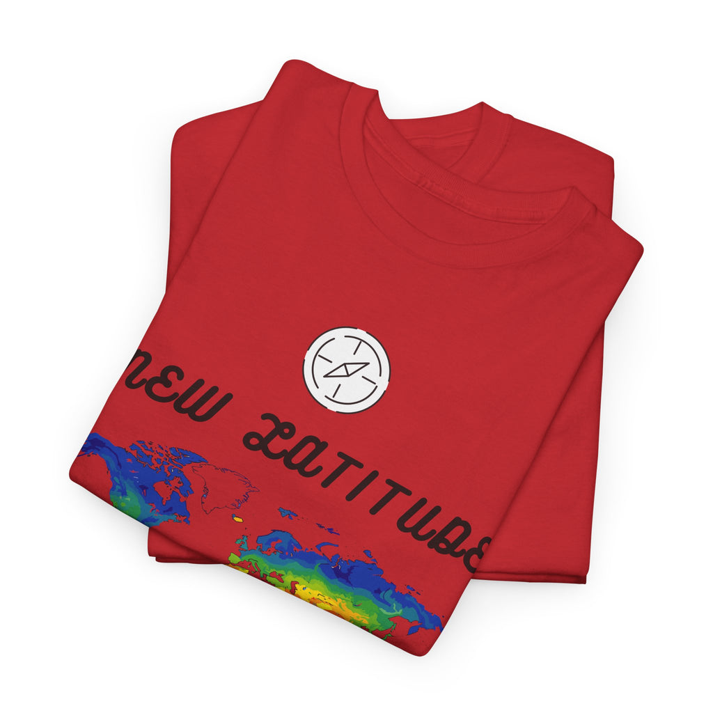 New Latitude New Attitude world map T-Shirt | rainbow map graphic