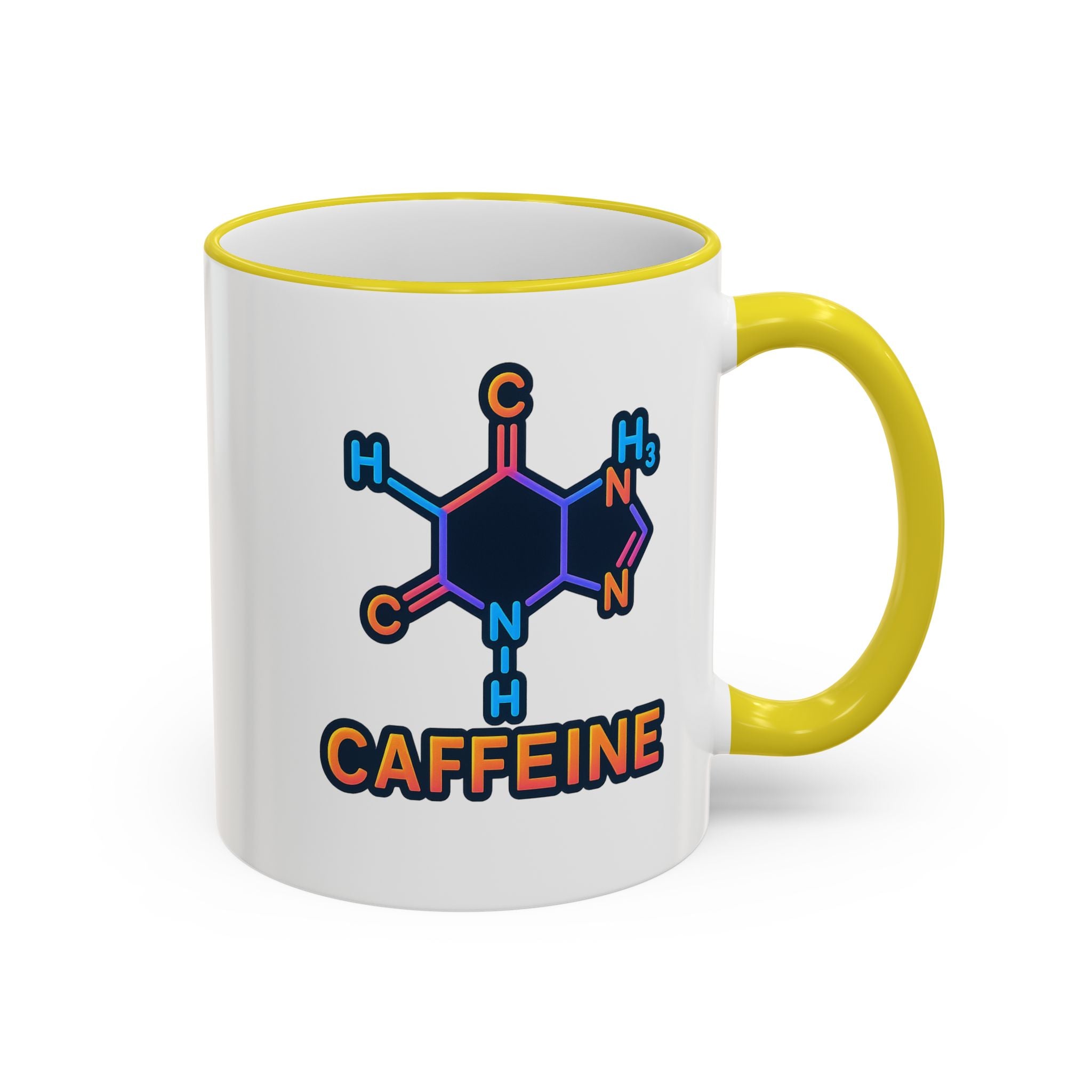 Caffeine Mug | Accent Rim & Handle 11oz 15oz