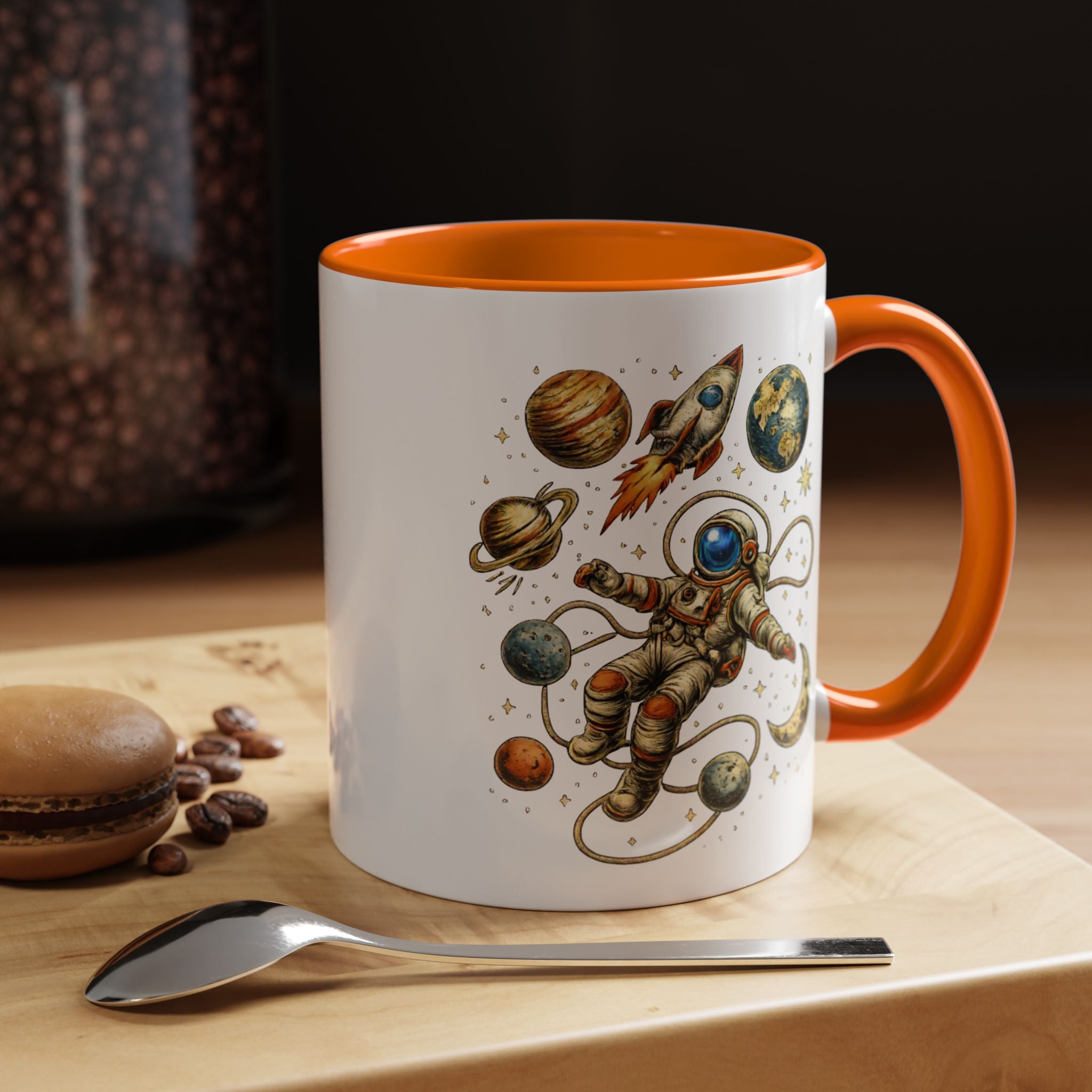 Astronaut in Space Coffee Mug | Rocket Planets Solar System