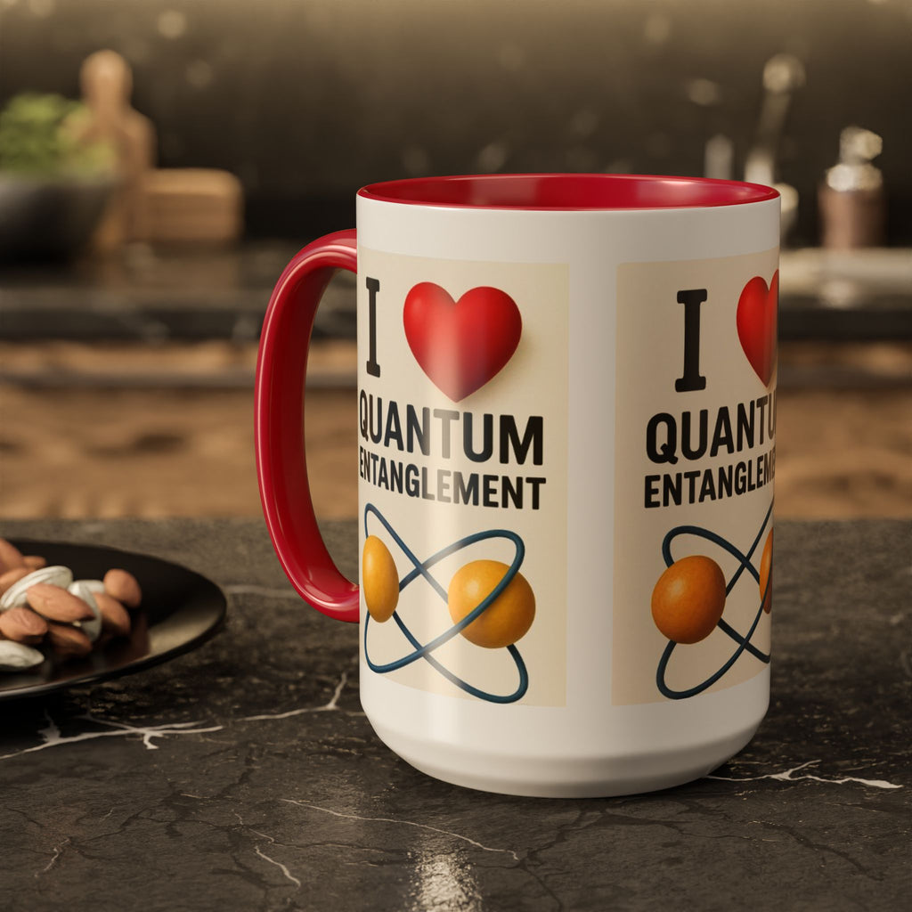 I Love Quantum Entanglement Mug – Science Nerd Coffee Mug