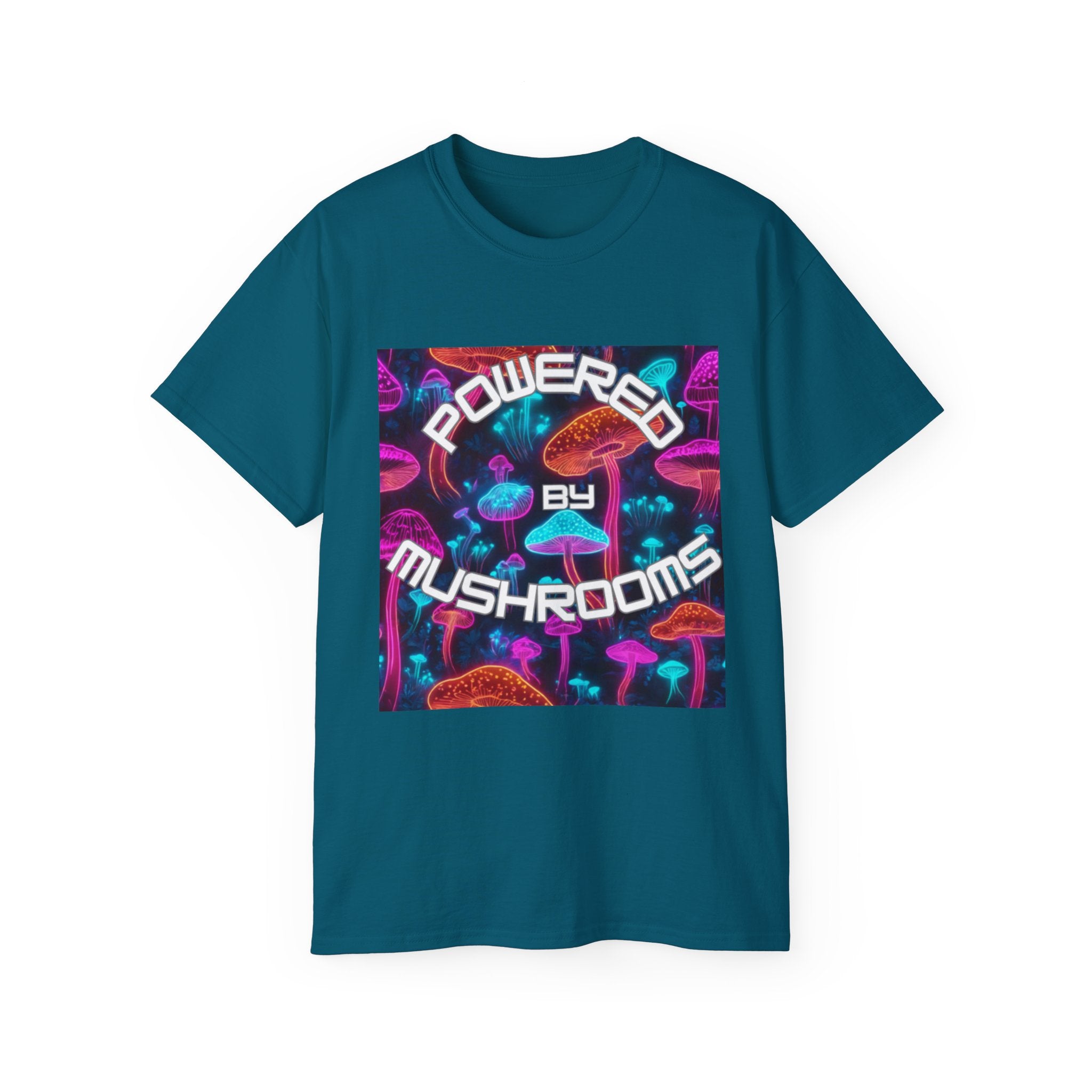 Powered by Mushrooms Funky Unisex Graphic Shirt