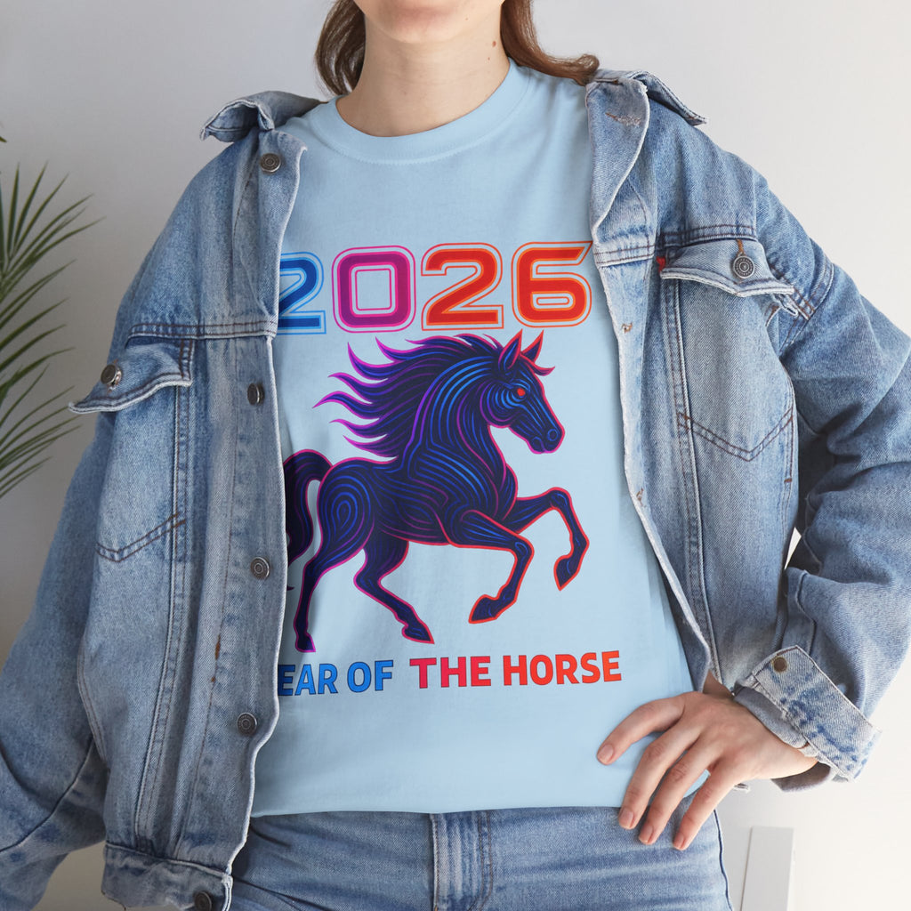 2026 Year of the Horse T-Shirt | Neon Stallion Graphic Tee