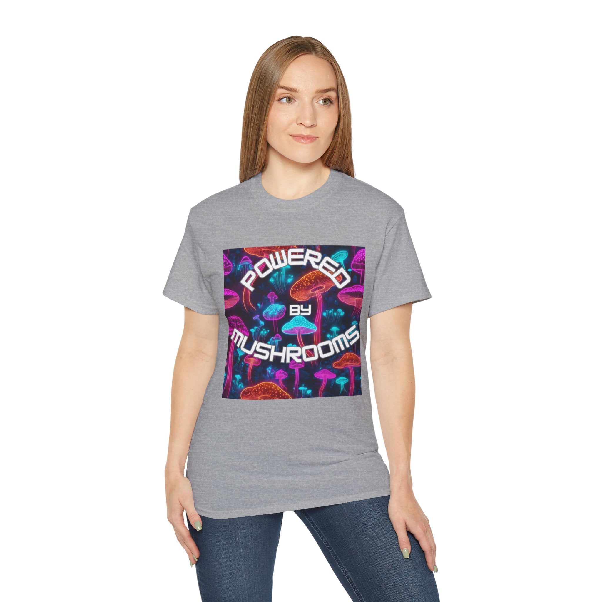 Powered by Mushrooms Funky Unisex Graphic Shirt