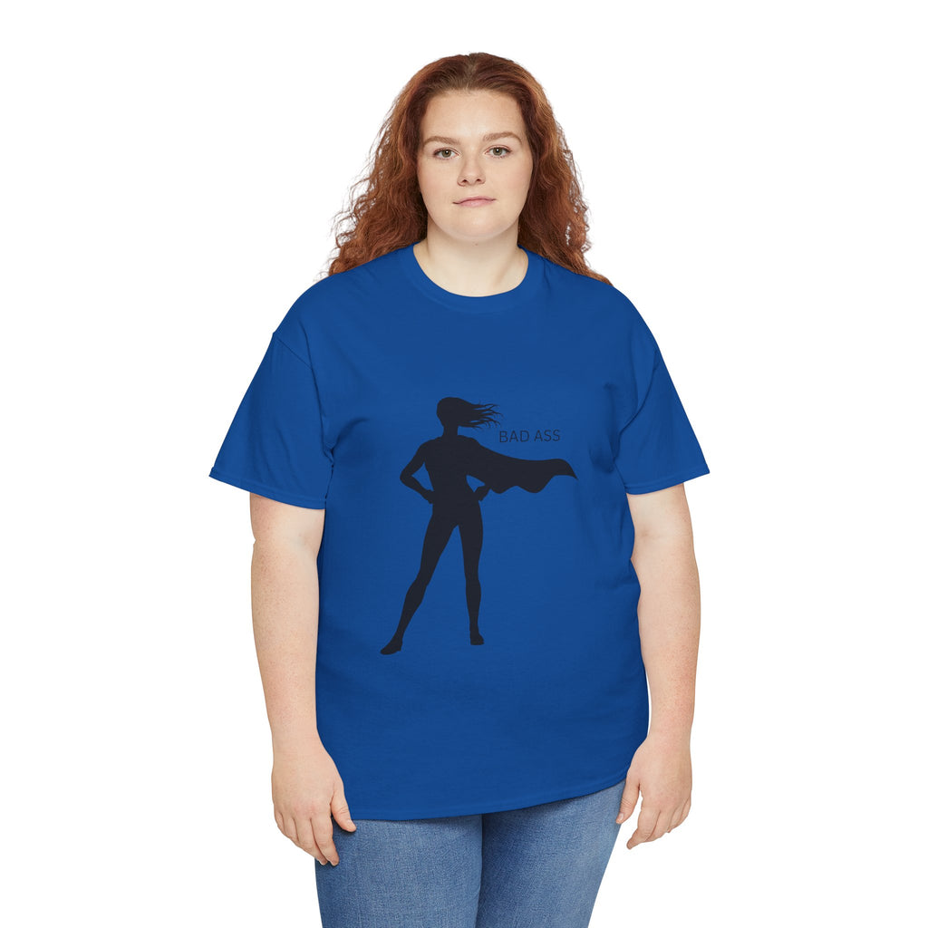 Bad Ass Superhero Silhouette Tee | Woman Cape Silhouette T-Shirt