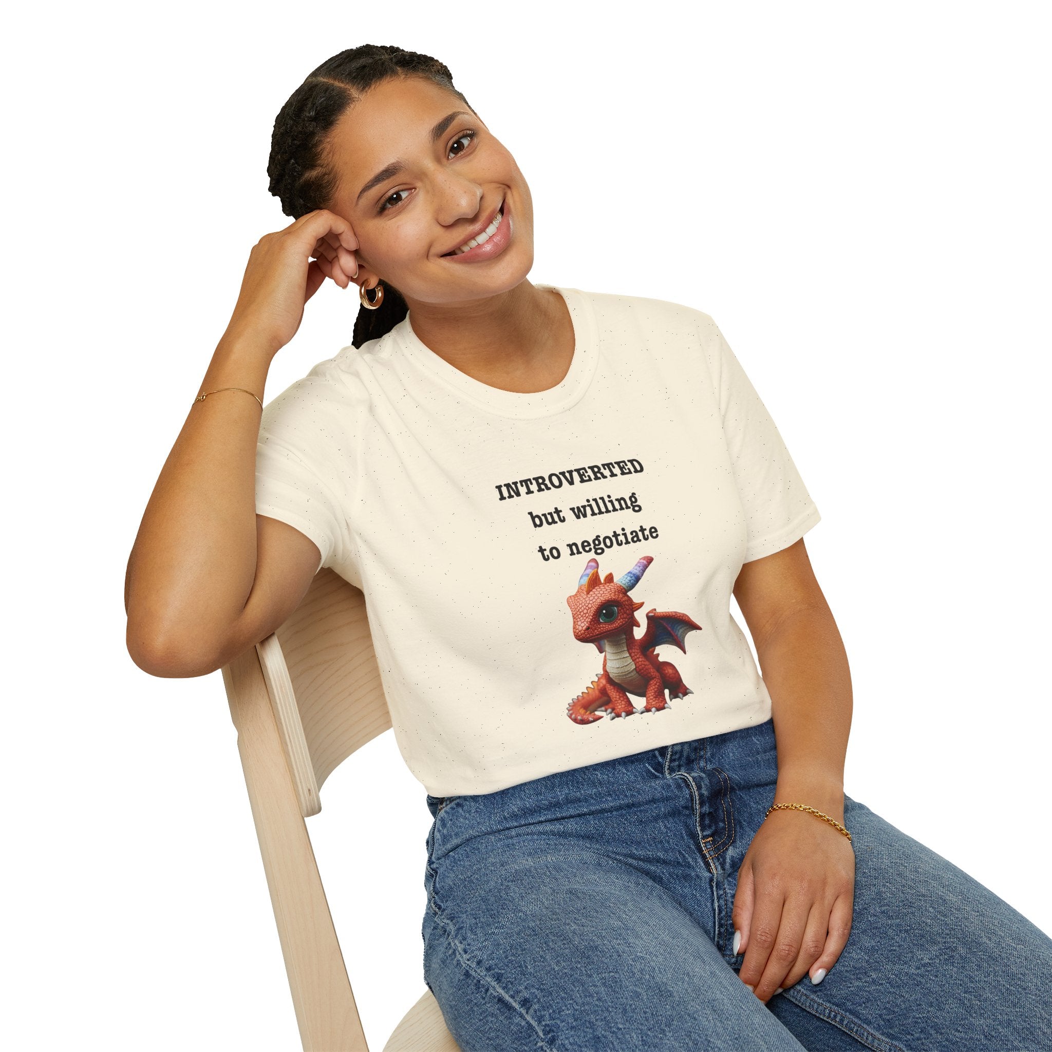 Introverted but Willing to Negotiate T-Shirt — Cute Dragon Graphic Tee