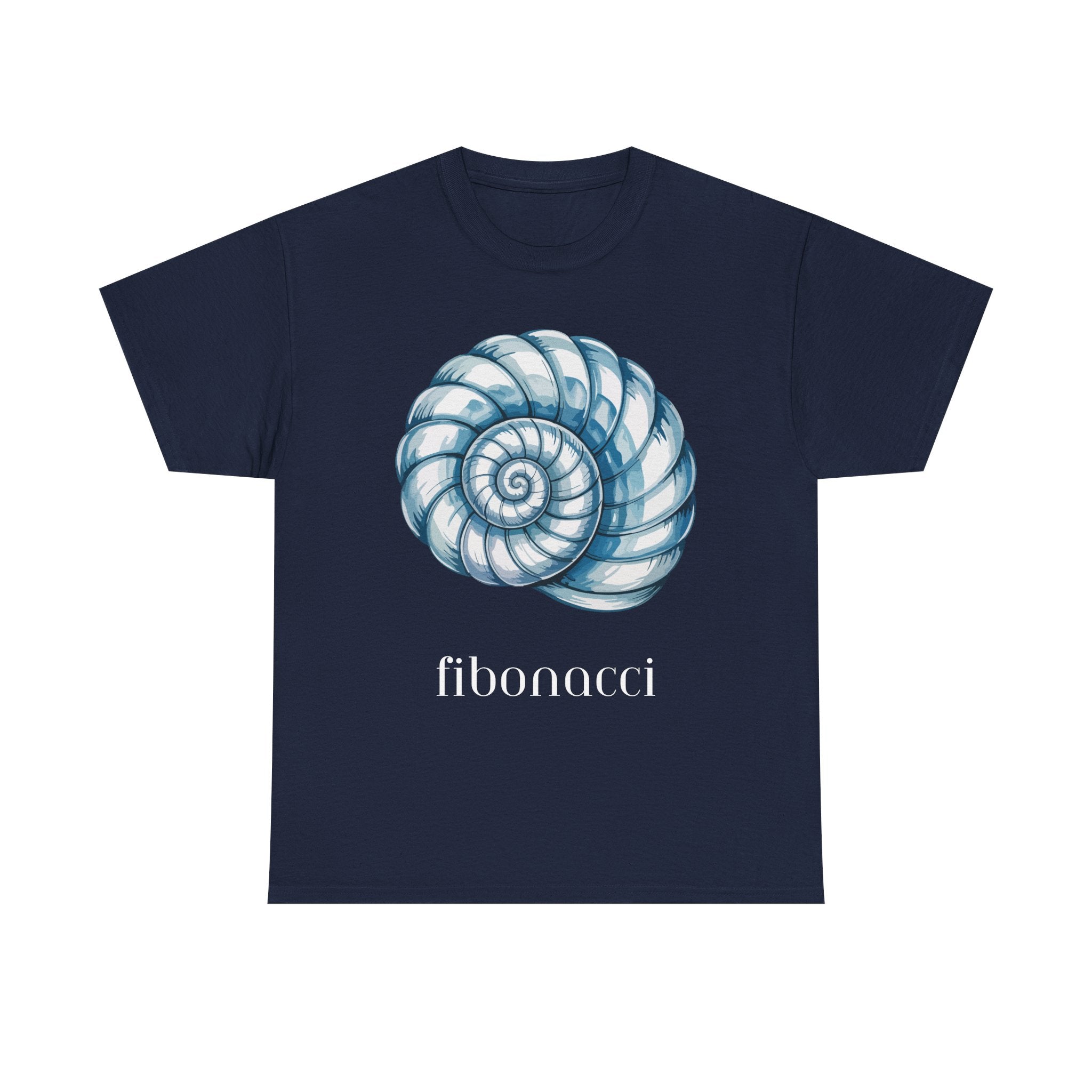 Fibonacci Spiral Tee, Unisex Heavy Cotton Shirt