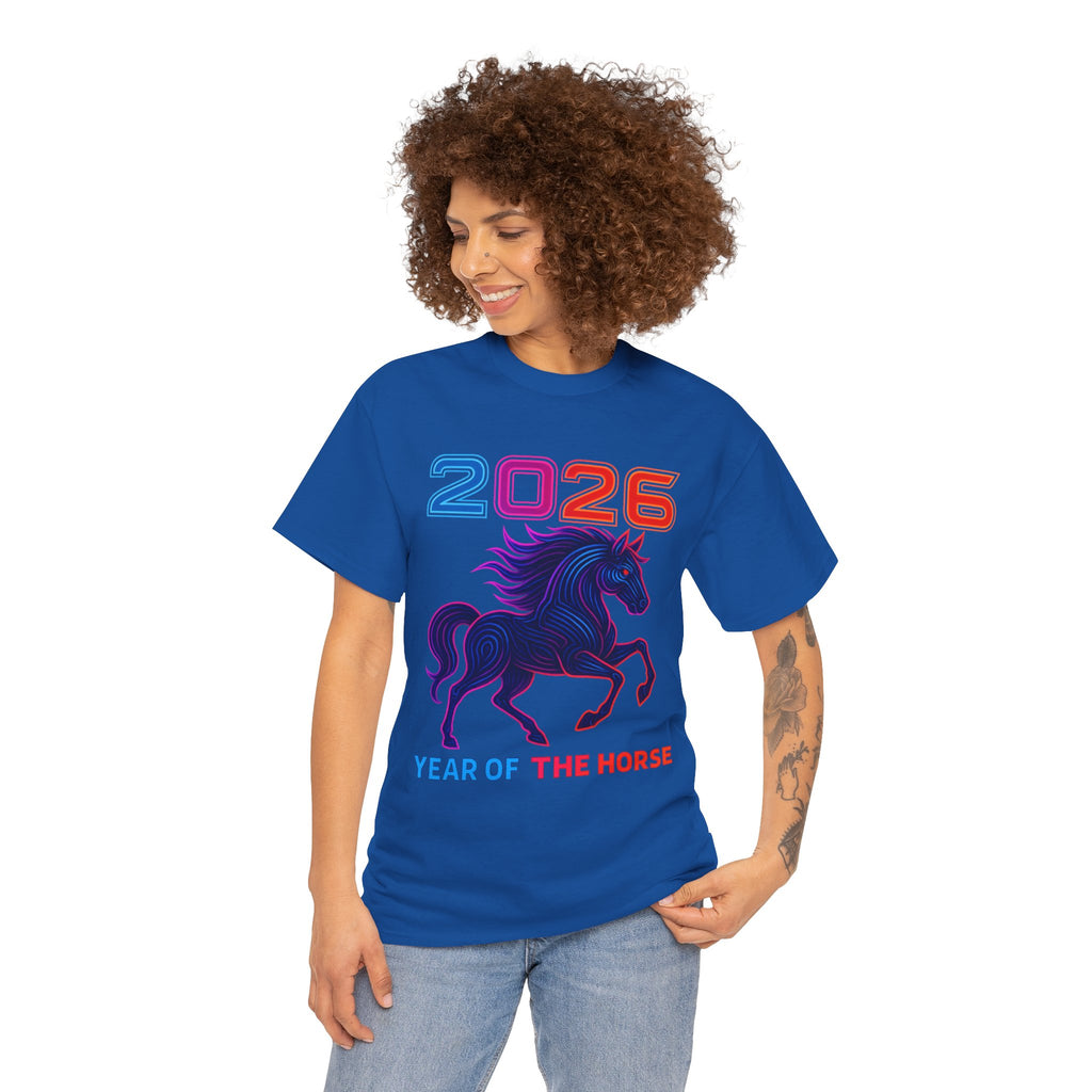 2026 Year of the Horse T-Shirt | Neon Stallion Graphic Tee