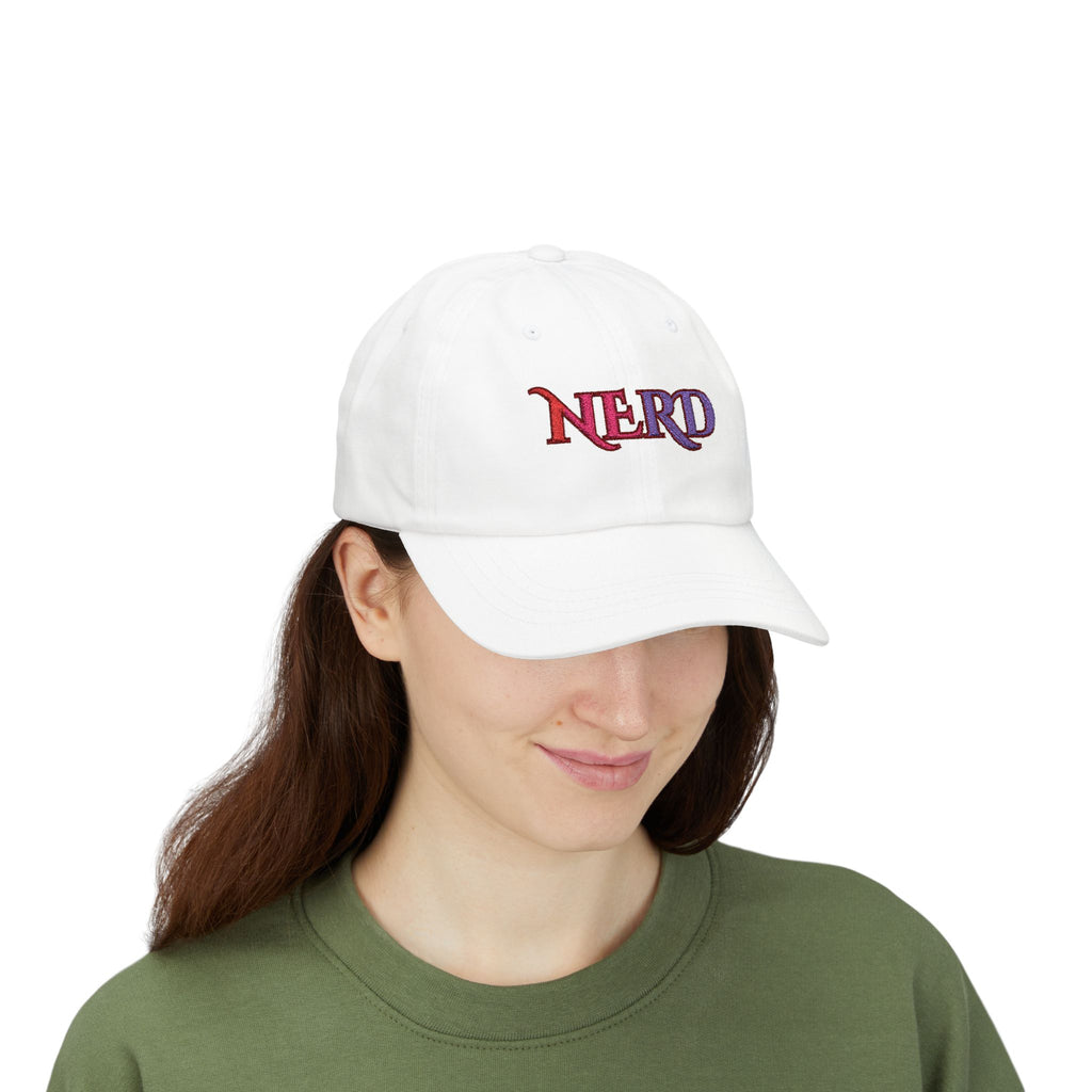Nerd Retro Script Dad Cap | Embroidered Baseball Hat cool nerd gift