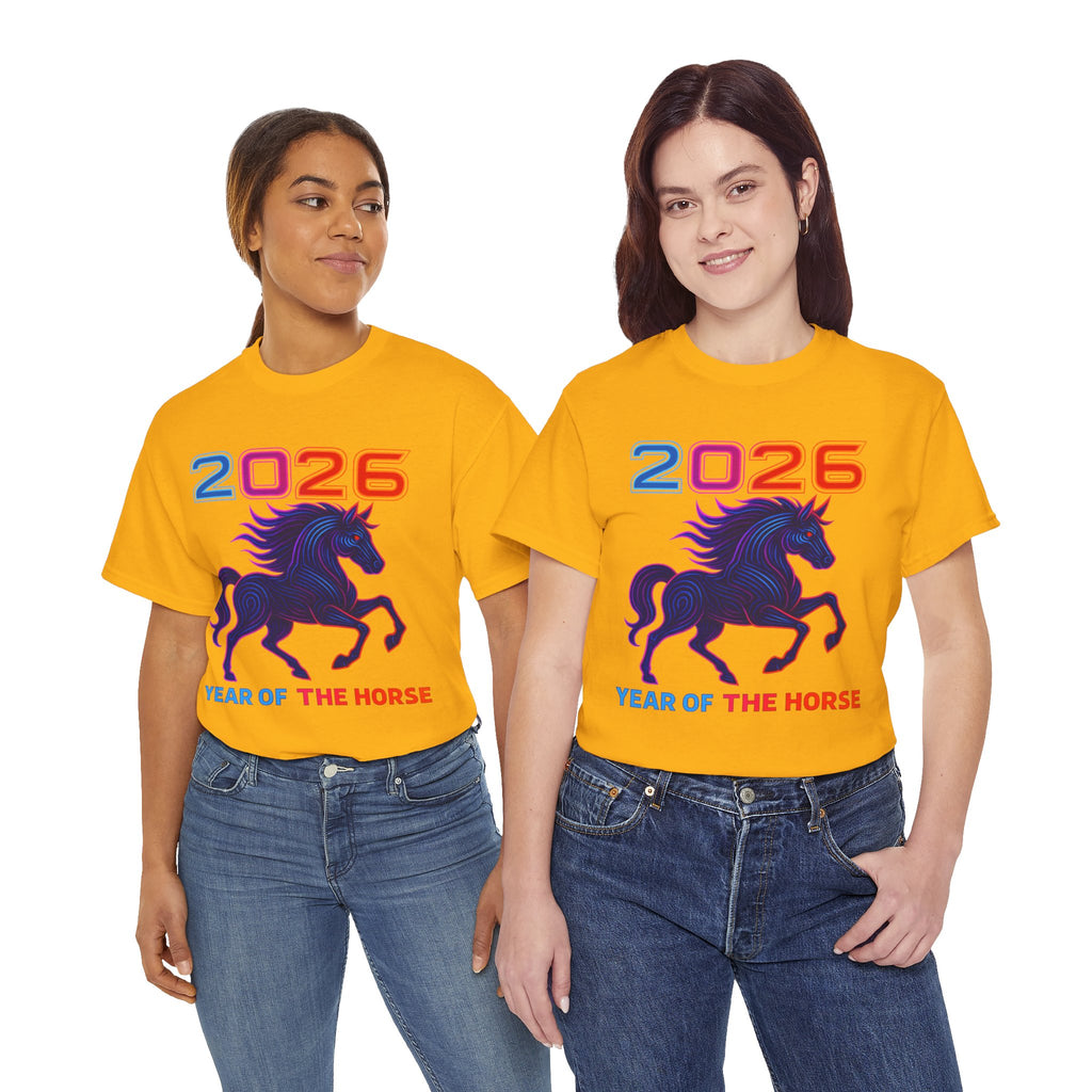 2026 Year of the Horse T-Shirt | Neon Stallion Graphic Tee