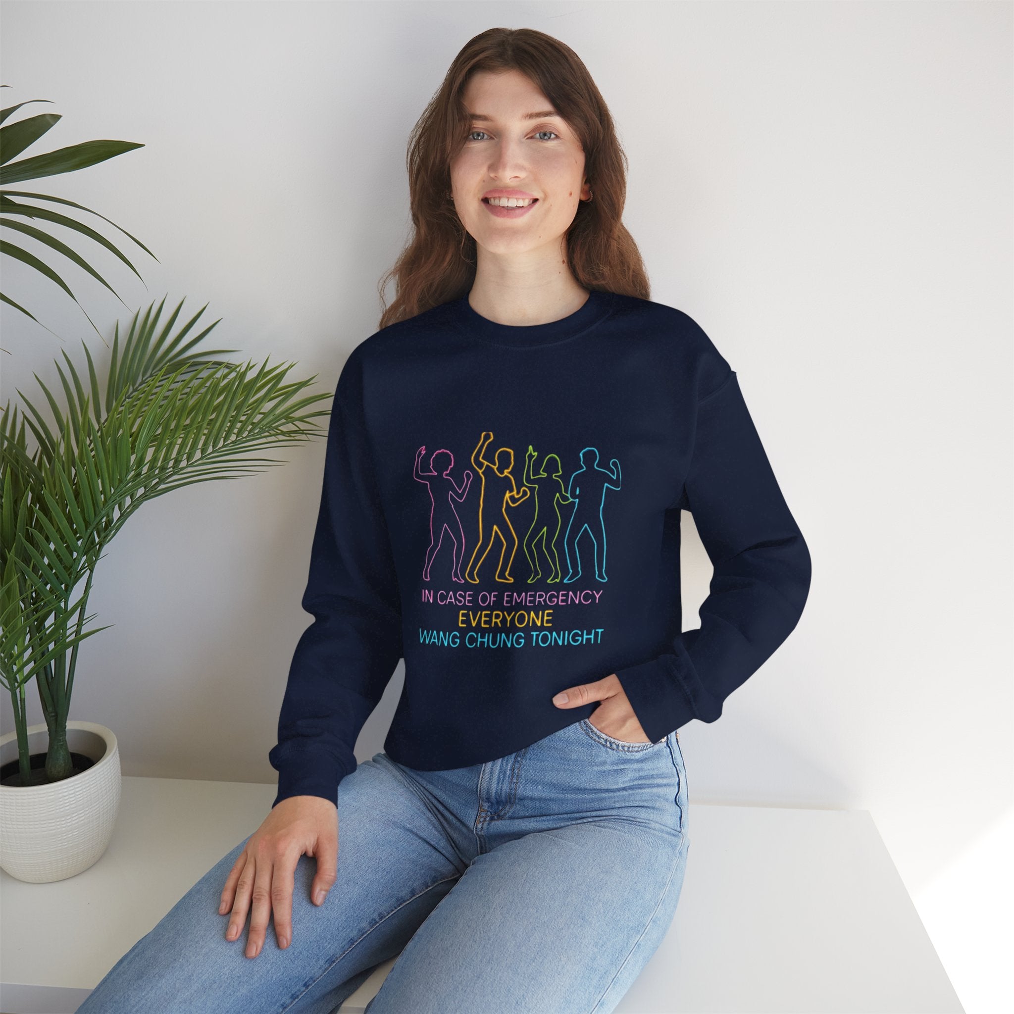 Emergency Everyone Wang Chung Tonight Sweatshirt, Cozy Playful Crewneck, Fun Gift for Music Lovers, Unisex Apparel