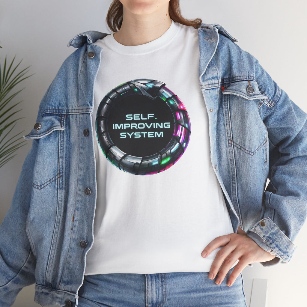 Self Improving System T-Shirt | Retro Futuristic Ouroboros Tee
