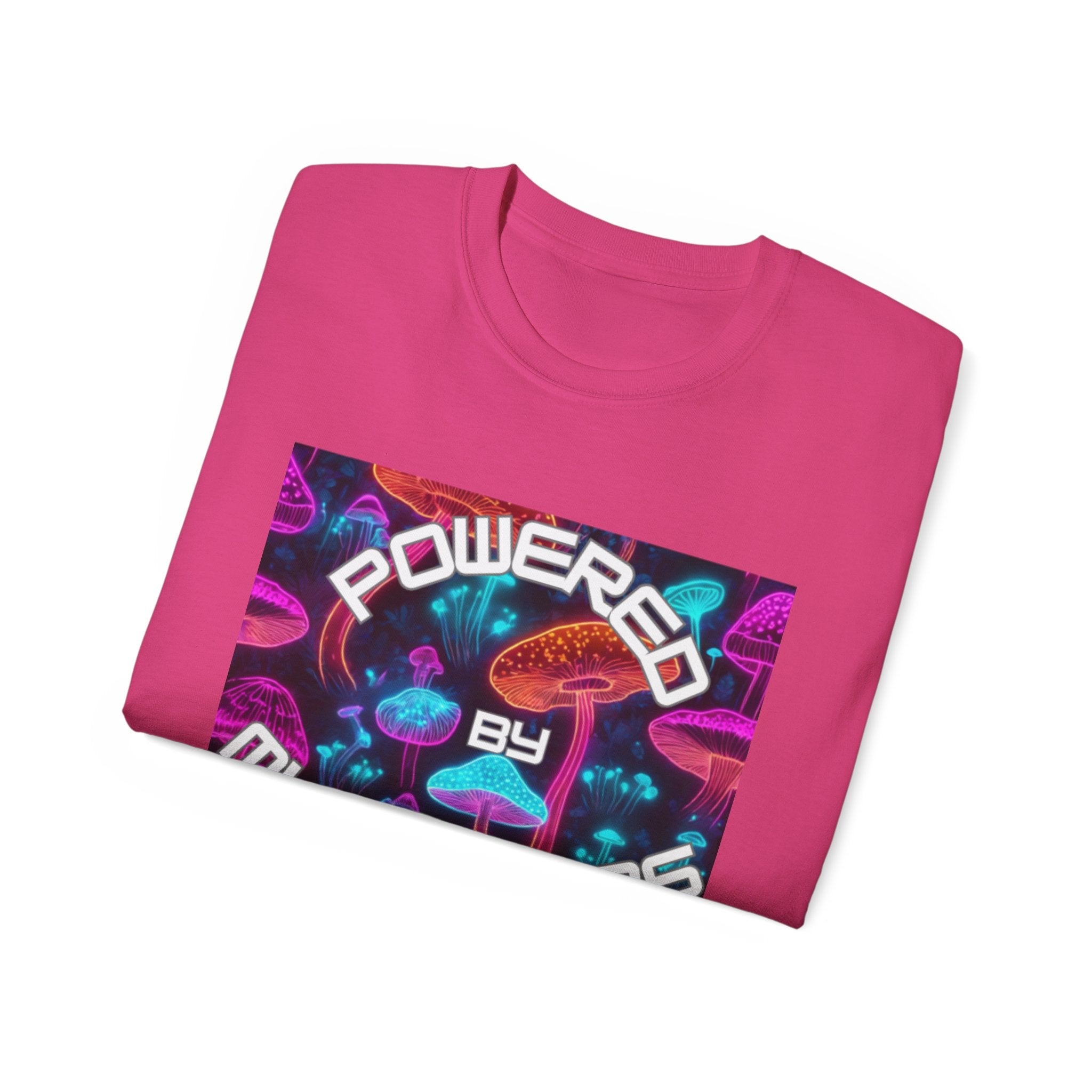 Powered by Mushrooms Funky Unisex Graphic Shirt
