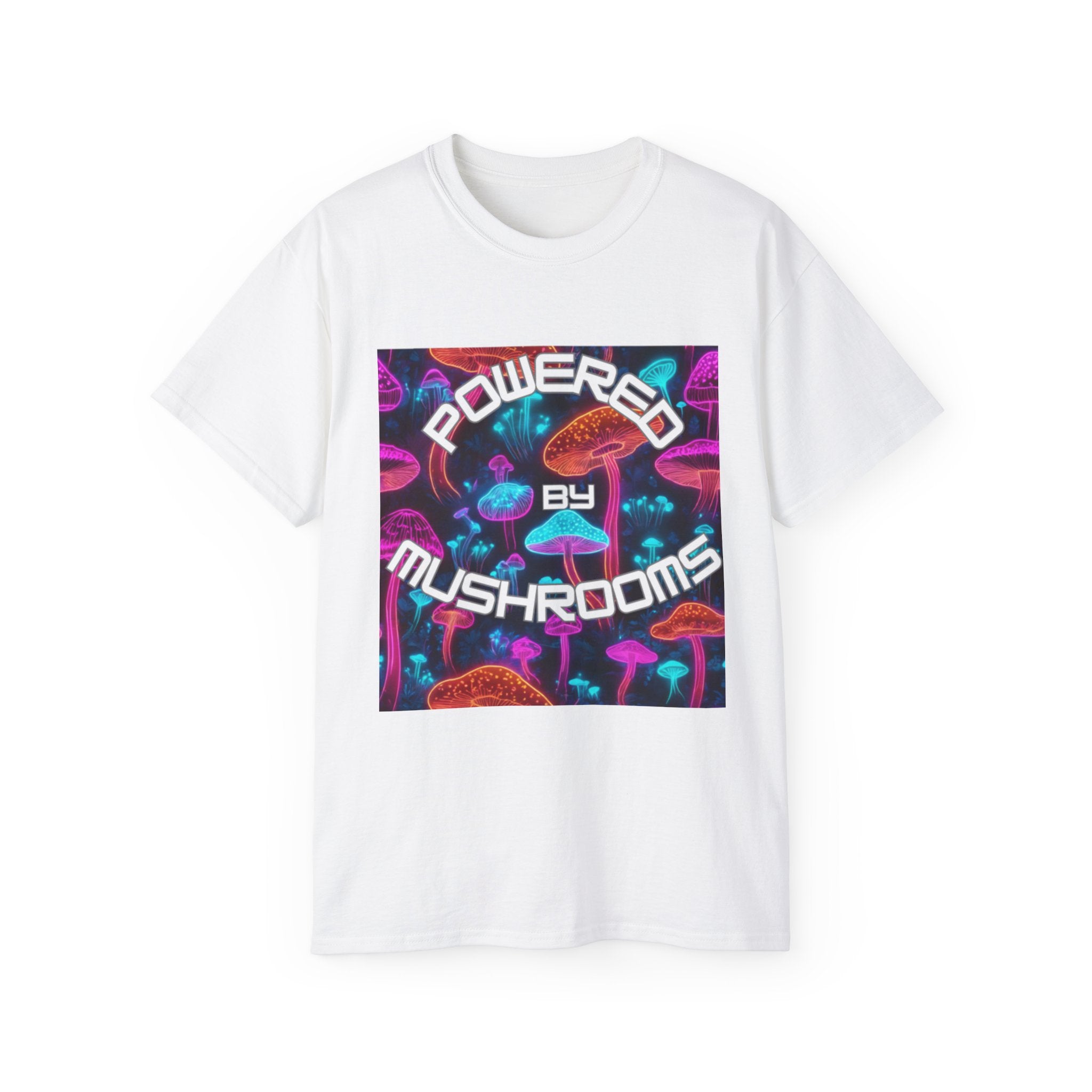 Powered by Mushrooms Funky Unisex Graphic Shirt