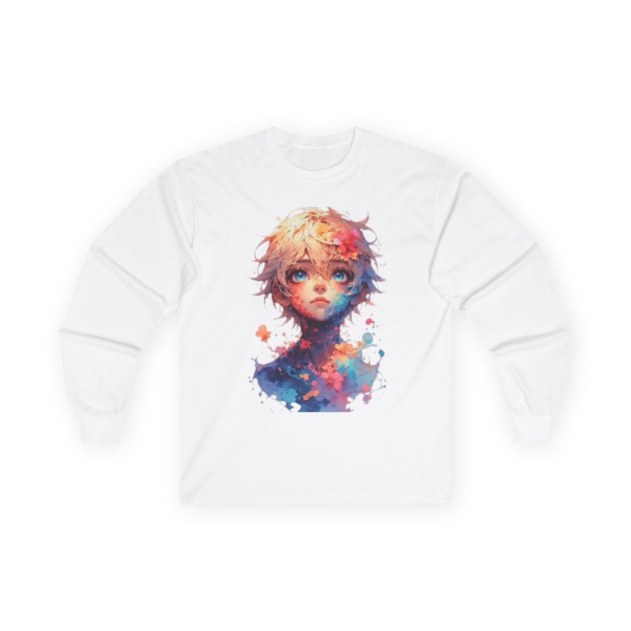 Colorful Fantasy Unisex Long Sleeve Tee with Artistic Design, Graphic Top, Casual Wear, Unique Gift, Fashion Statement
