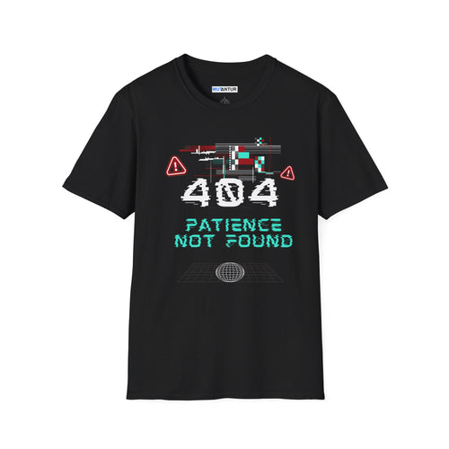 404 Patience Not Found Retro Glitch Tech Tee