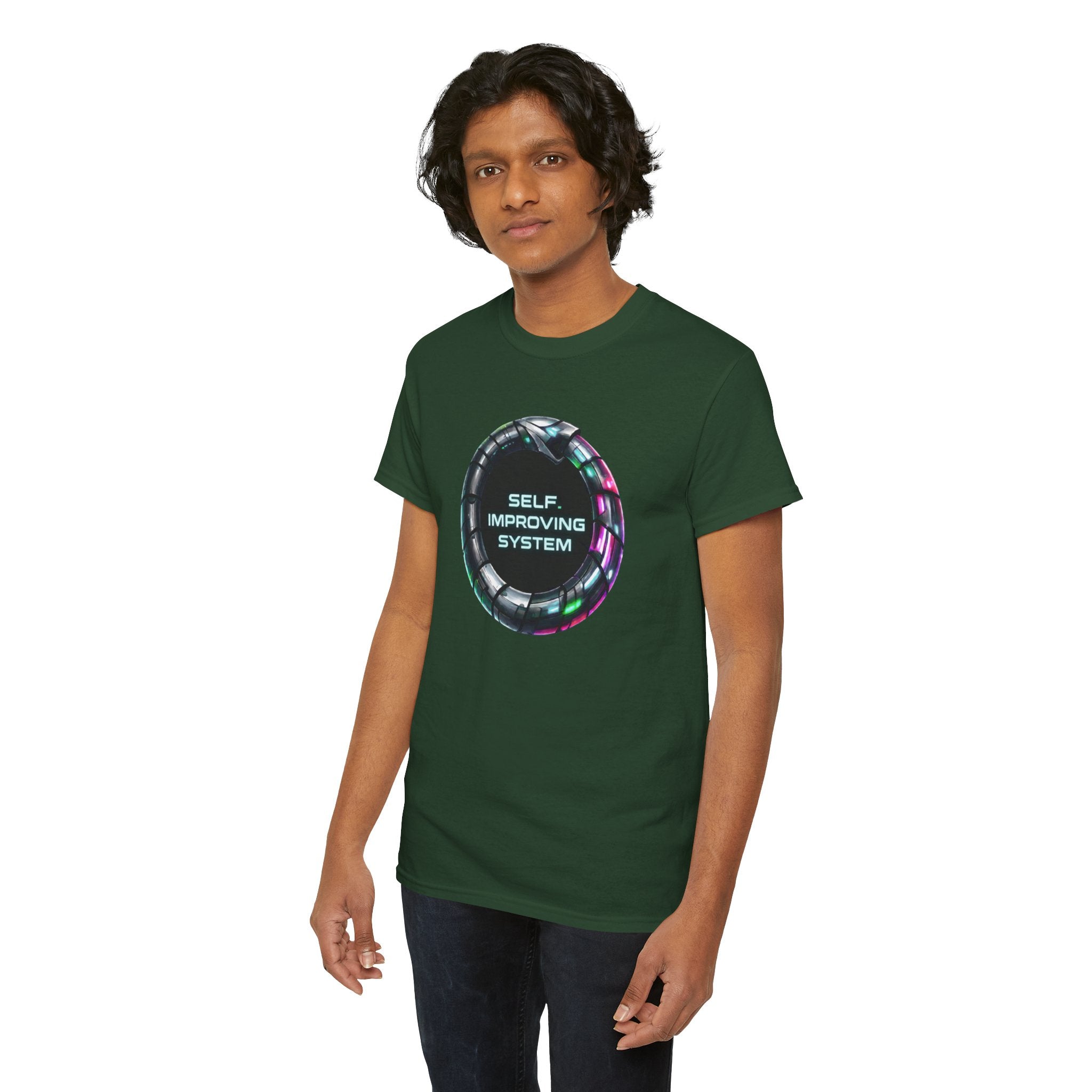 Self Improving System T-Shirt | Retro Futuristic Ouroboros Tee