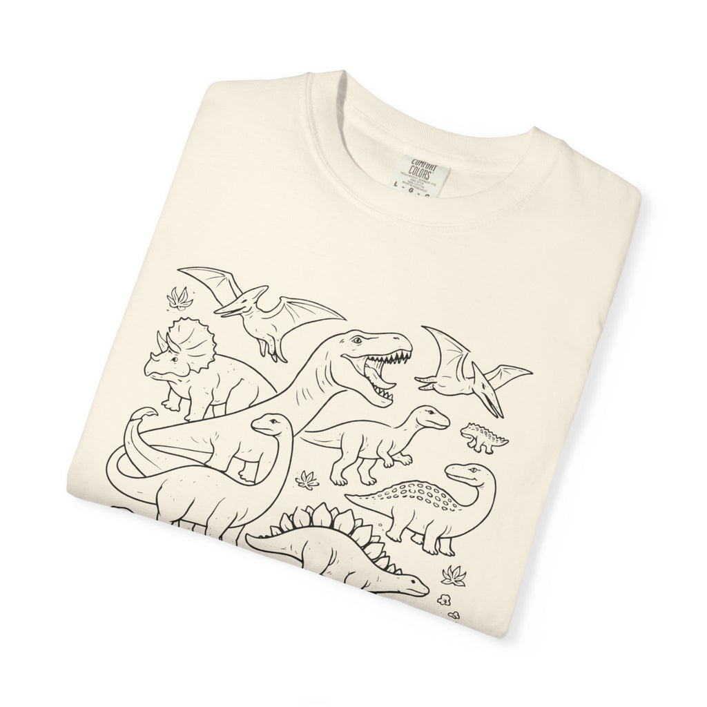 Dinosaur Doodle Tee — Alien & Dino Line Art T-Shirt