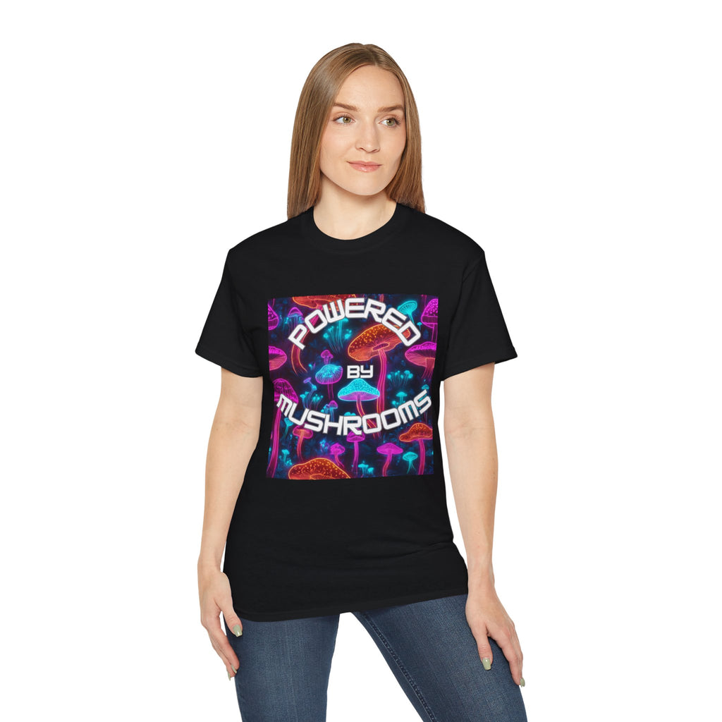 Powered by Mushrooms Funky Unisex Graphic Shirt