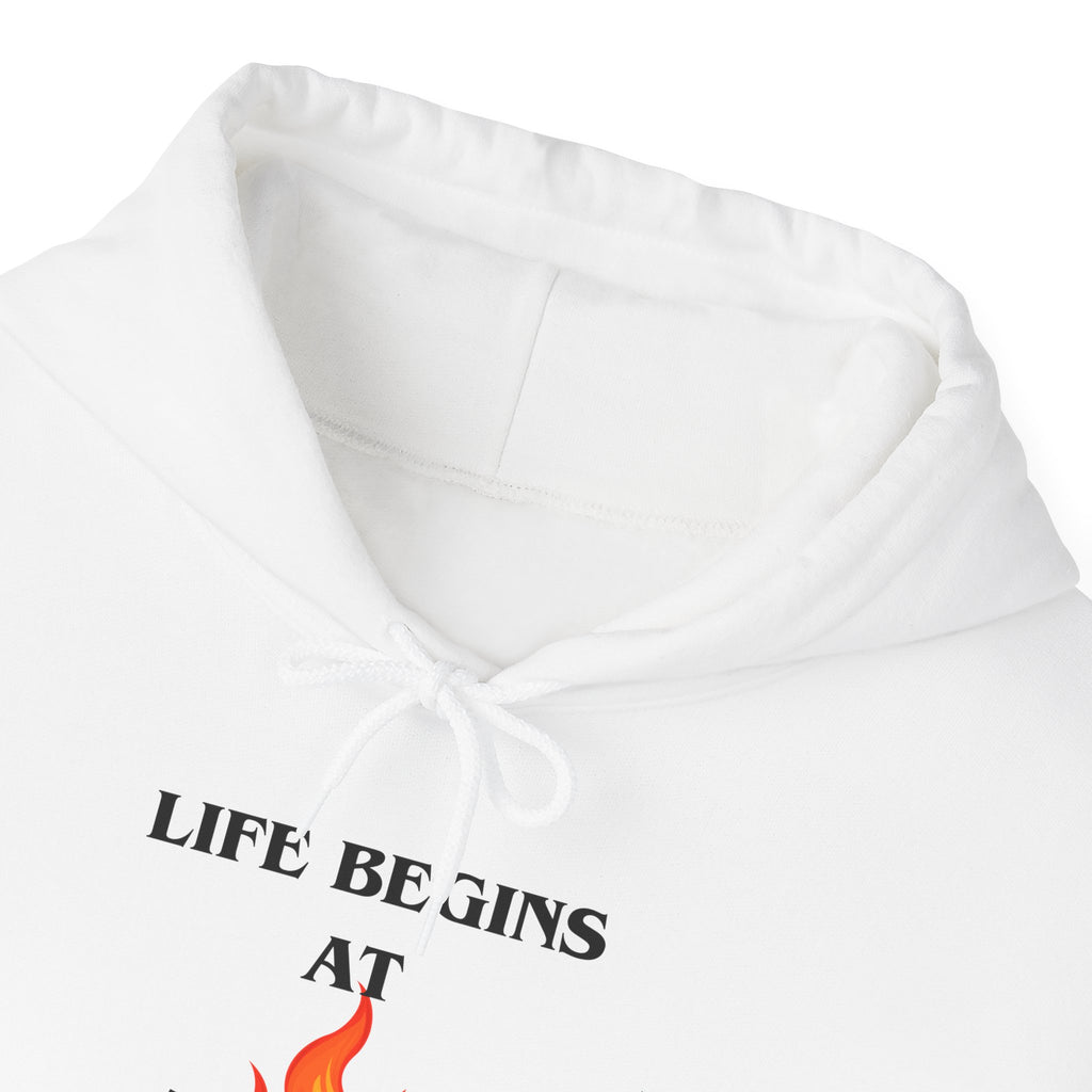 Life Begins at Fierce Hoodie | Flame Graphic Hoodie