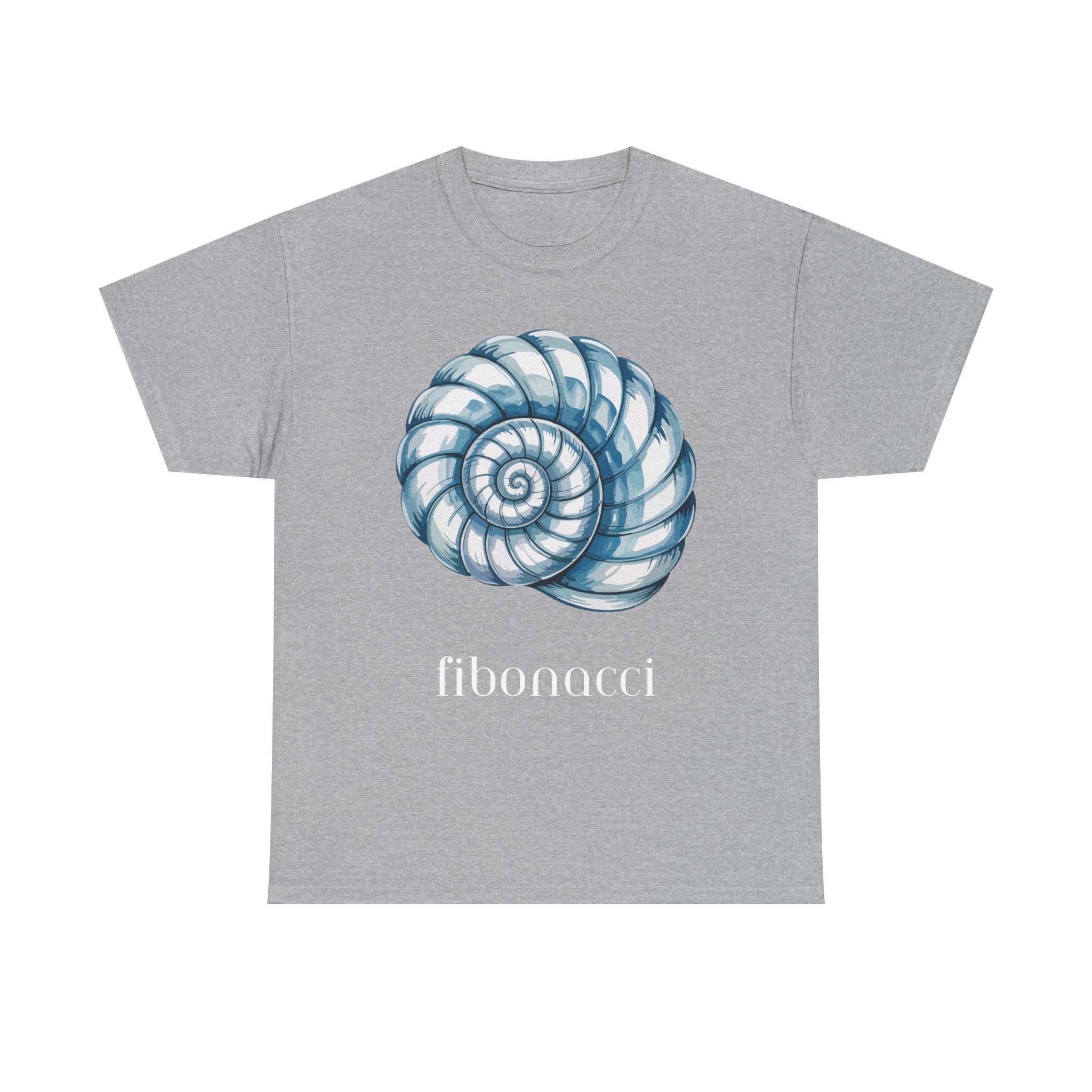 Fibonacci Spiral Tee, Unisex Heavy Cotton Shirt