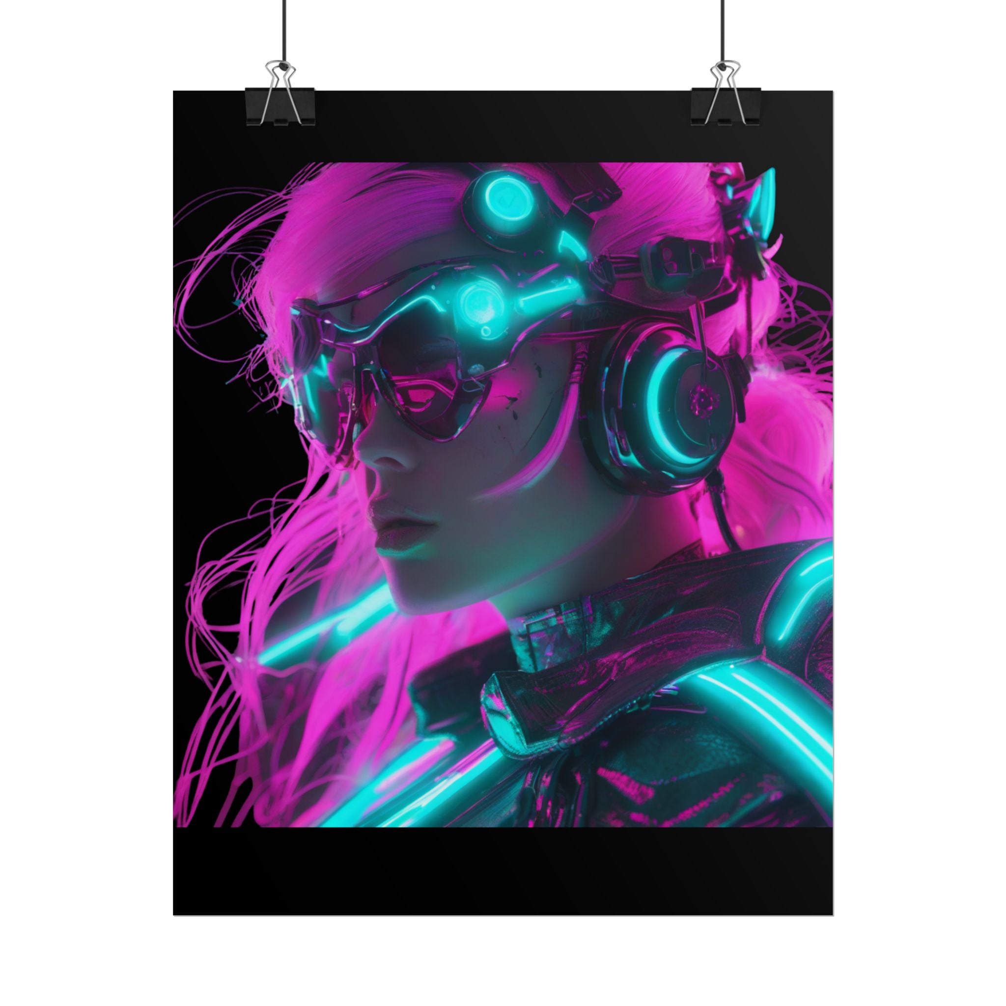 Cyberpunk Wall Art Print, Neon Anime Decor, Retro Futurism Poster, Unique Gift for Gamers, Modern Home Decor