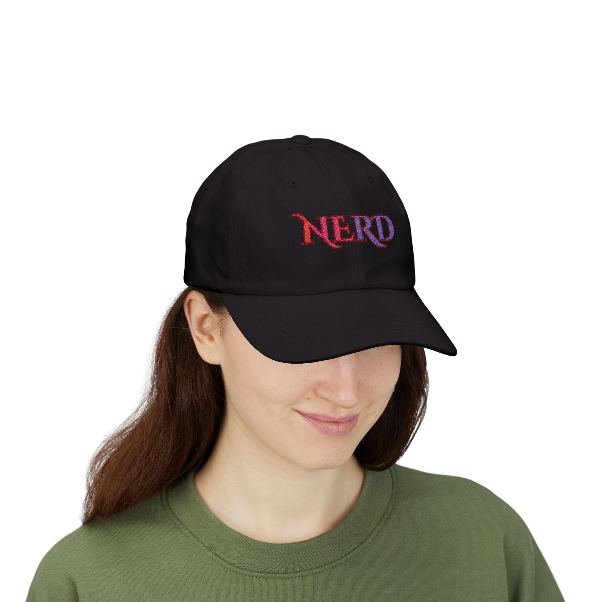 Nerd Retro Script Dad Cap | Embroidered Baseball Hat cool nerd gift