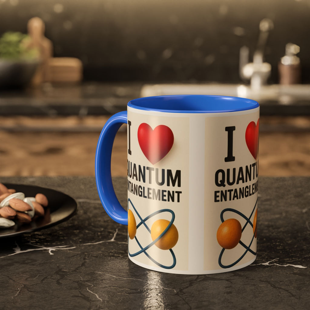 I Love Quantum Entanglement Mug – Science Nerd Coffee Mug