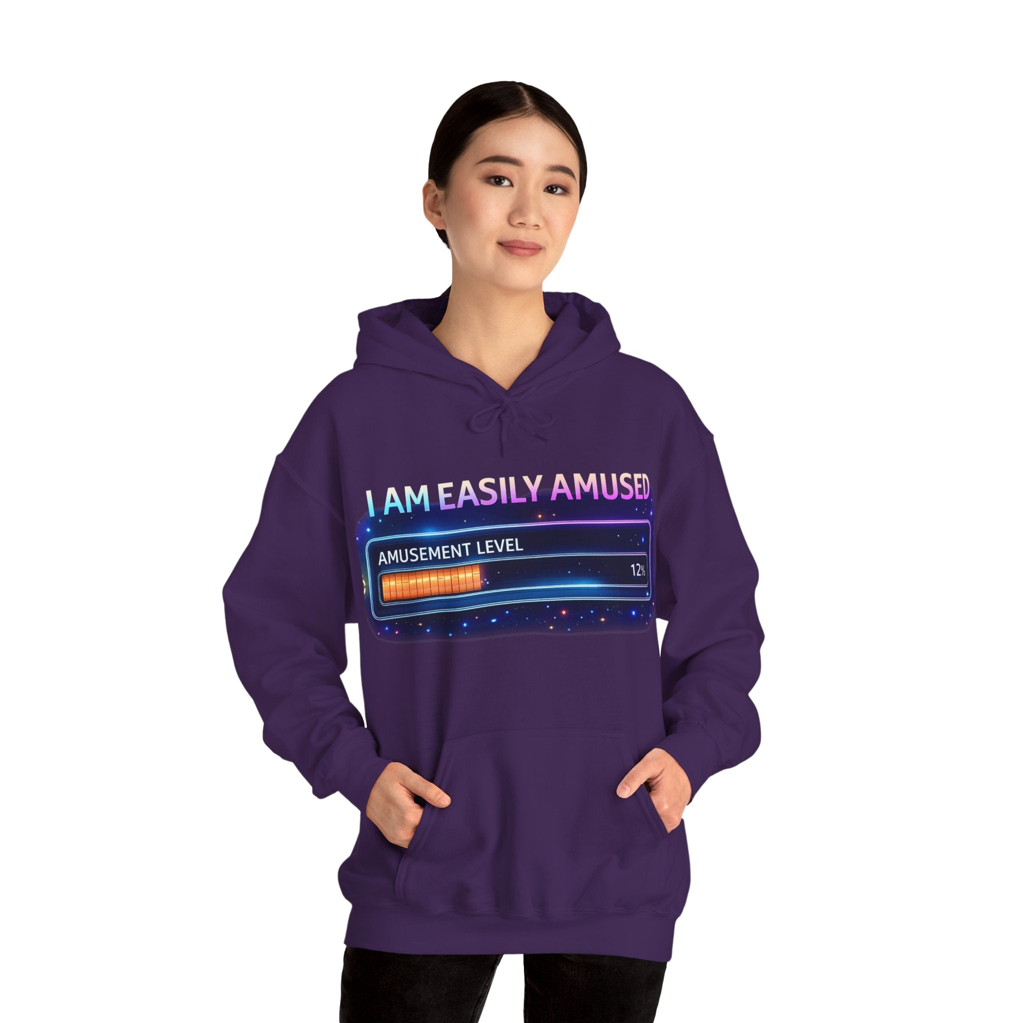 I Am Easily Amused Level Meter Hoodie | Funny Gamer Sweatshirt