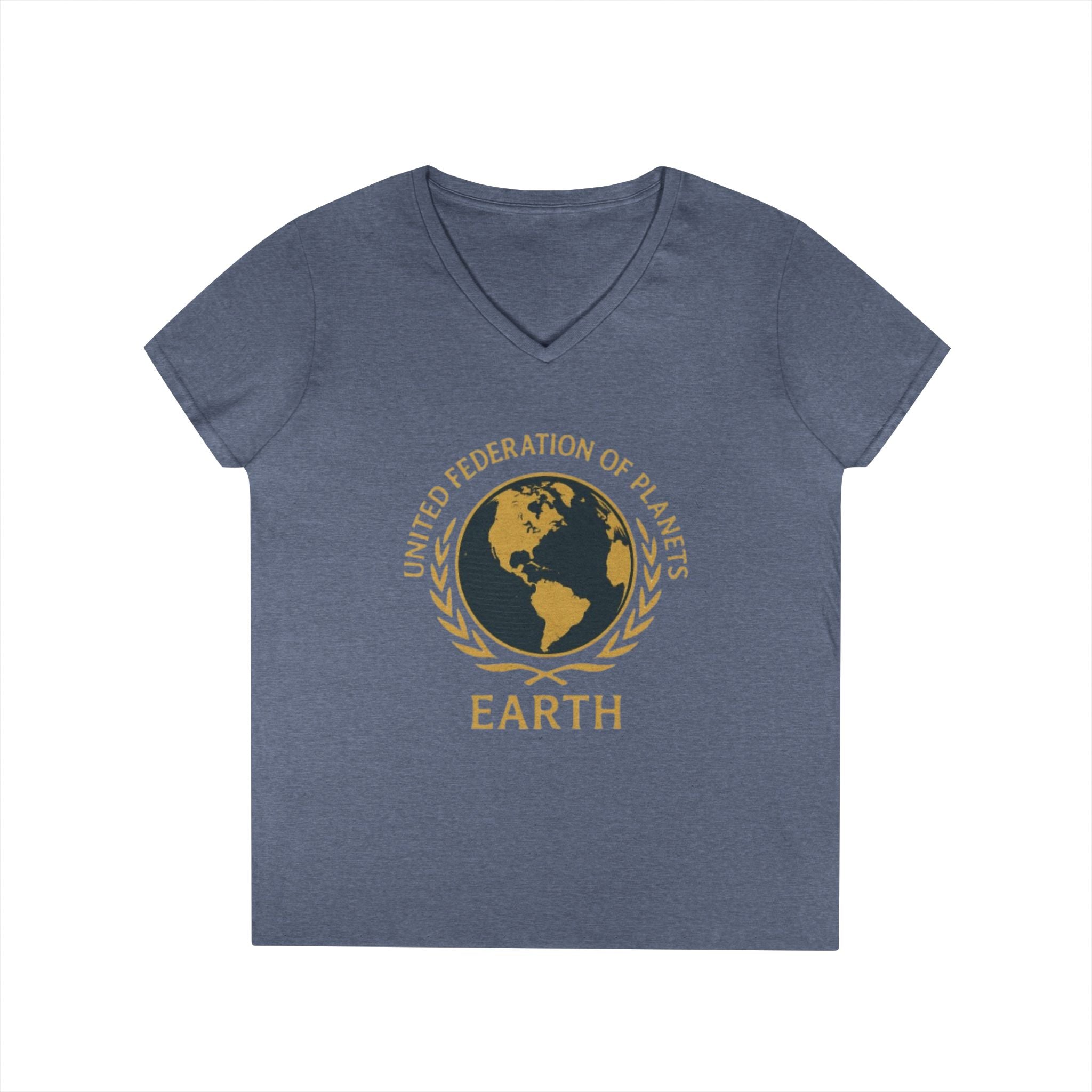 United Federation of Planets Earth Graphic V-Neck T-Shirt