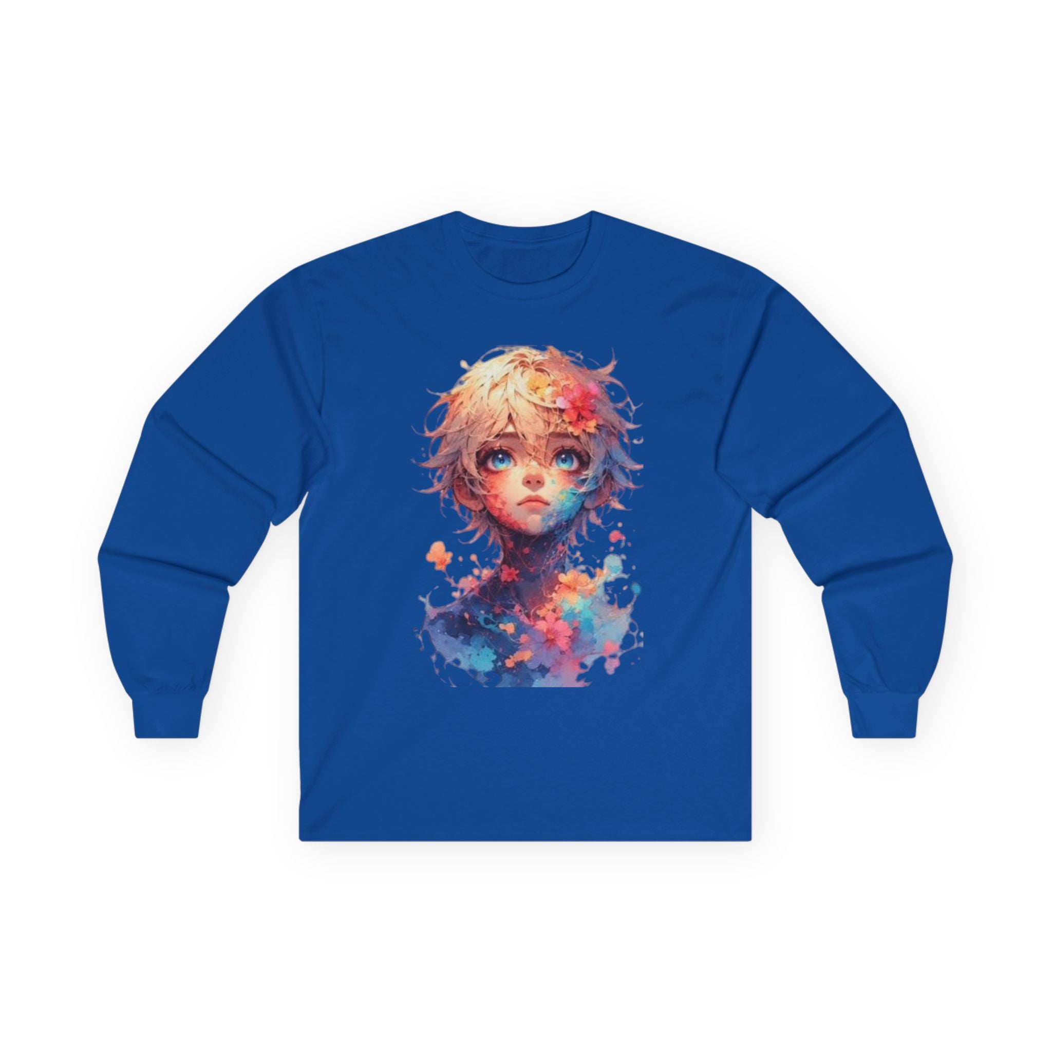 Colorful Fantasy Unisex Long Sleeve Tee with Artistic Design, Graphic Top, Casual Wear, Unique Gift, Fashion Statement