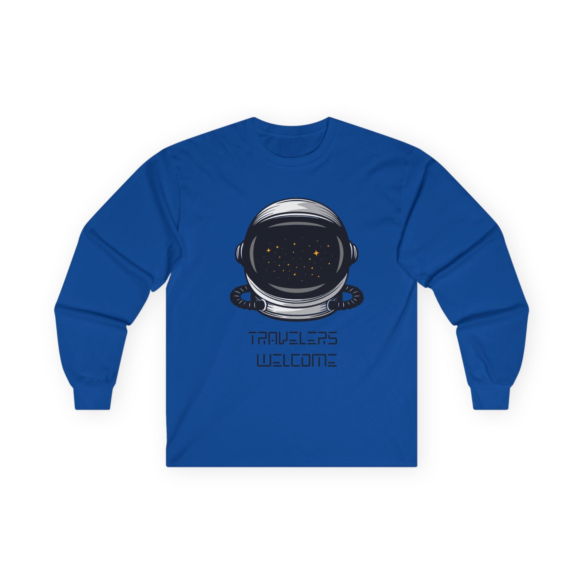 Travelers Welcome, Astronaut Travel Long Sleeve Tee