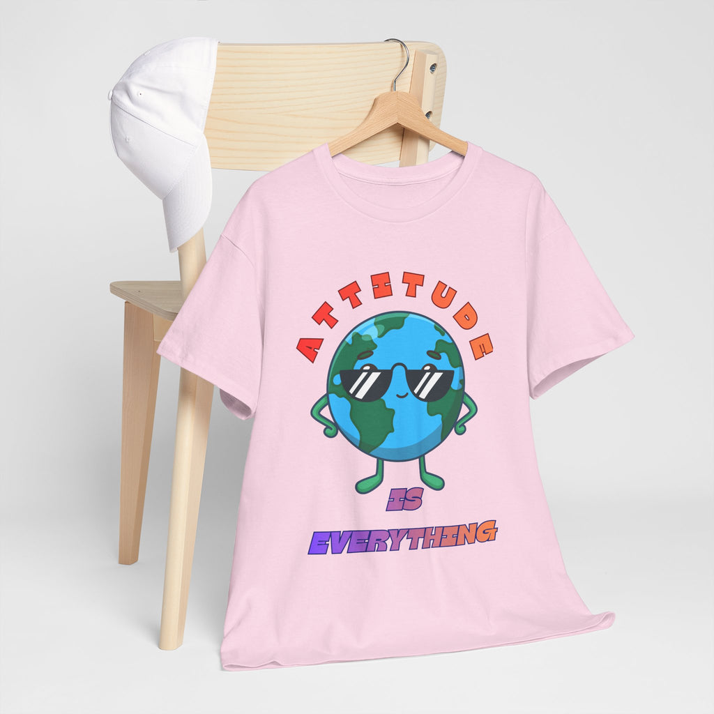 Attitude Is Everything Earth Character T-Shirt | Cute Planet Graphic Tee