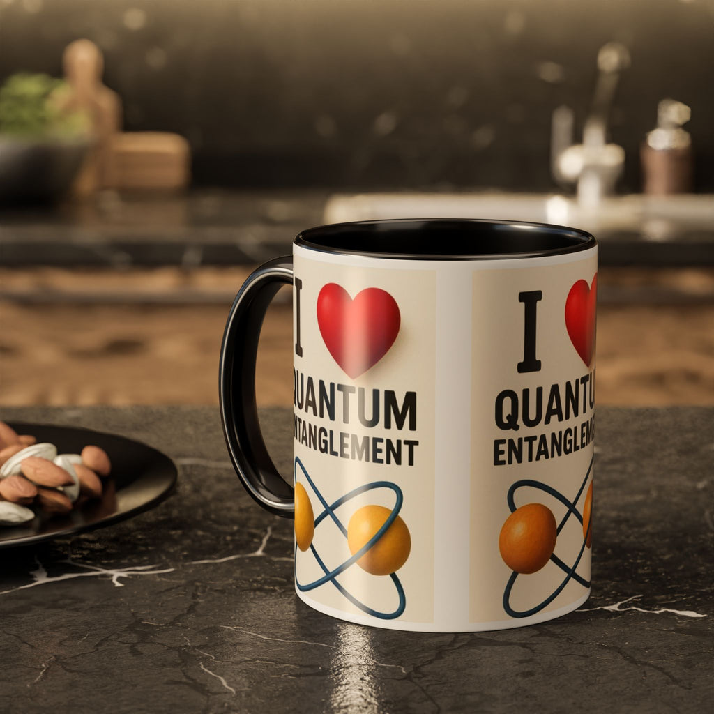 I Love Quantum Entanglement Mug – Science Nerd Coffee Mug