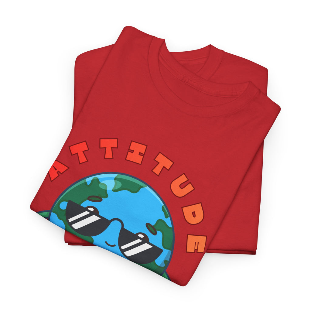 Attitude Is Everything Earth Character T-Shirt | Cute Planet Graphic Tee